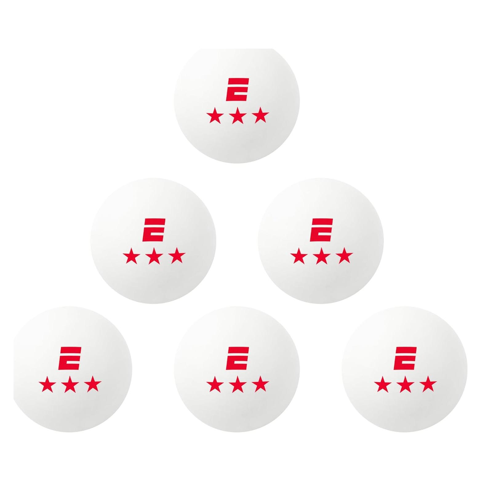 Set de 6 Pelotas de Ping Pong ESPN 3 Estrellas - Tamaño Reglamentario