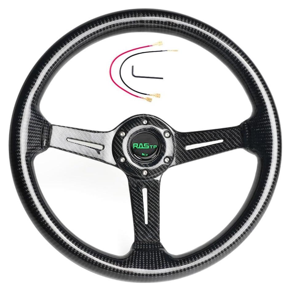 Volante de Carreras RASTP de Fibra de Carbono 345mm Universal
