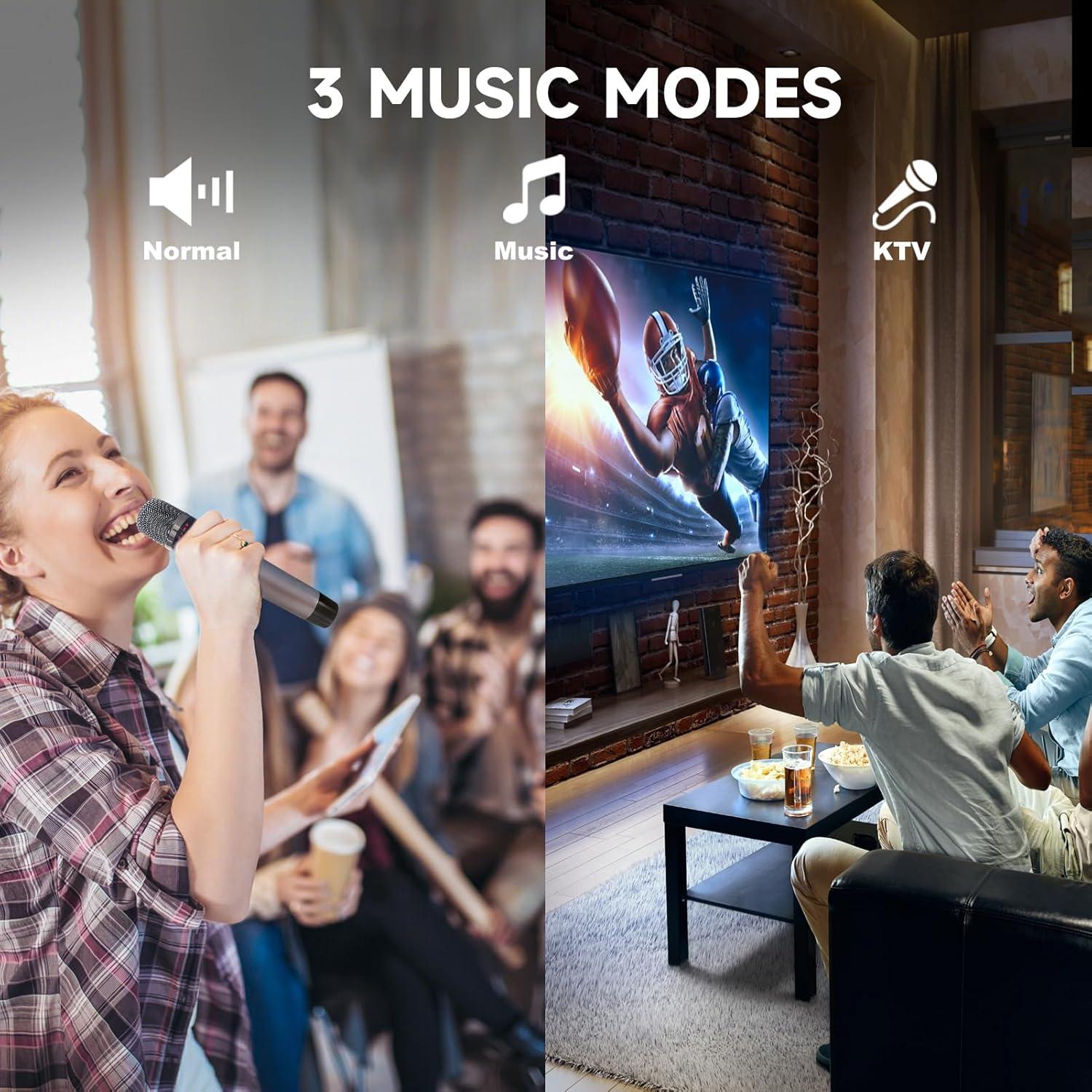 RHM K222 Máquina de Karaoke con 2 Micrófonos y Bluetooth