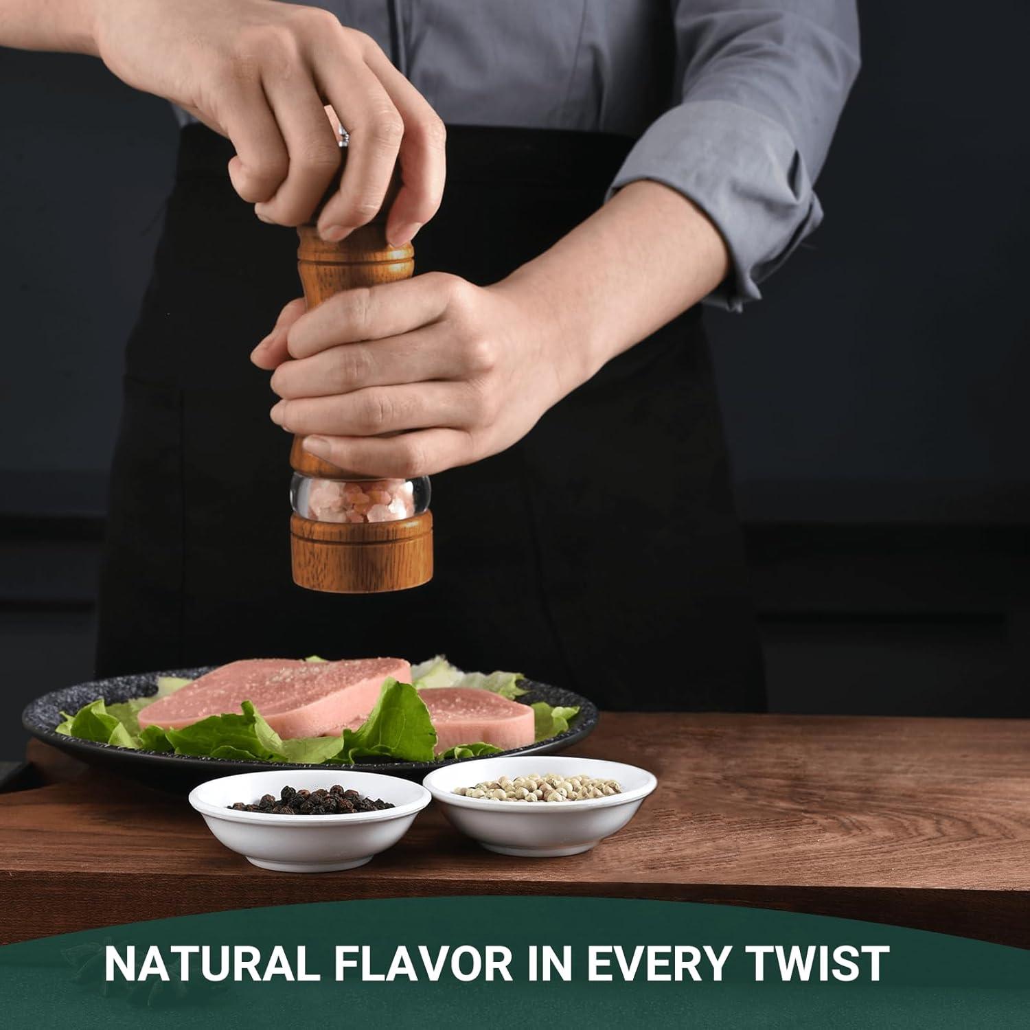 Juego de Molinillos de Sal y Pimienta Mosuniro 16.5 cm Manual