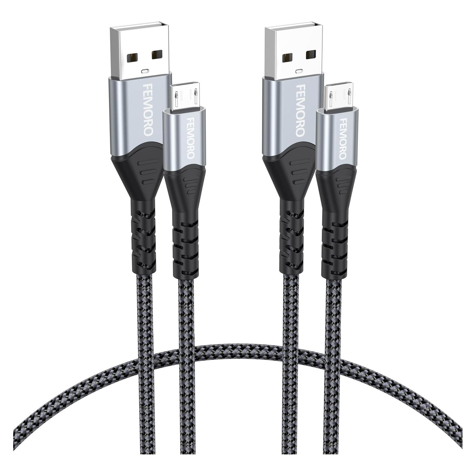 Cable Micro USB FEMORO 30.48cm Paquete de 2 Carga 12W