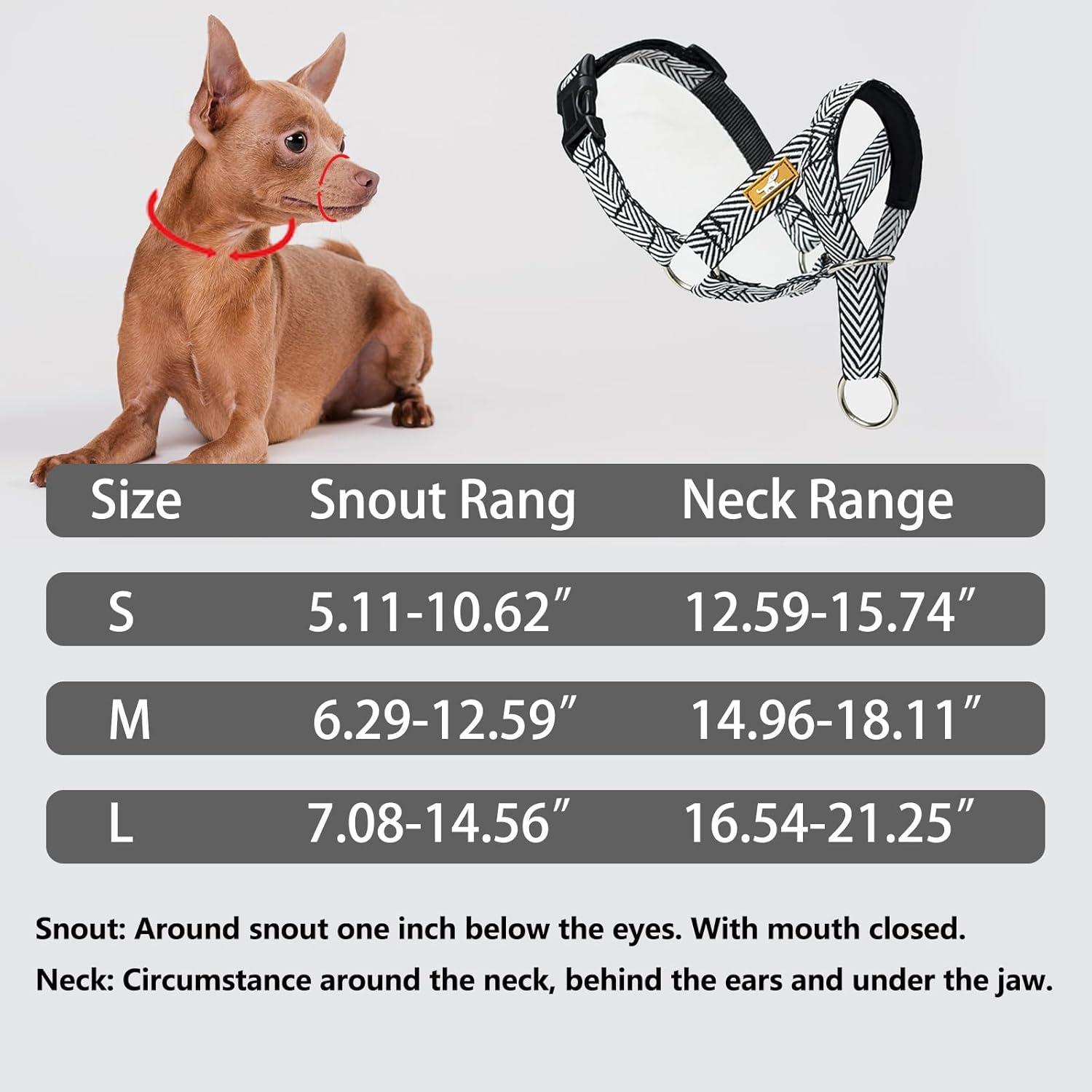 Collar de Cabeza para Perros Wintchuk L Negro Acolchado Ajustable