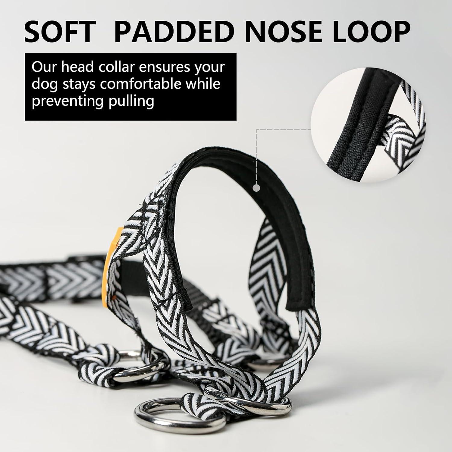 Collar de Cabeza para Perros Wintchuk L Negro Acolchado Ajustable