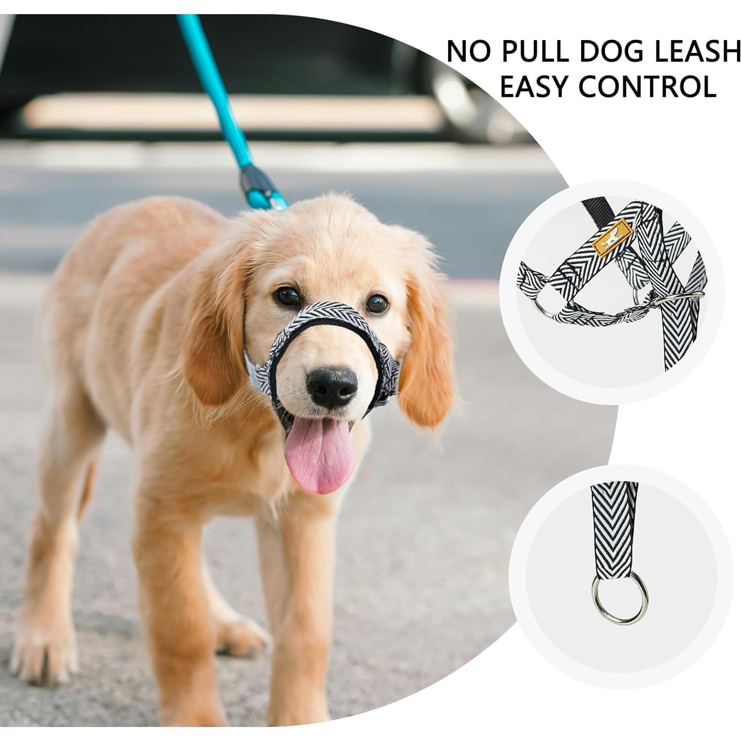 Collar de Cabeza para Perros Wintchuk L Negro Acolchado Ajustable