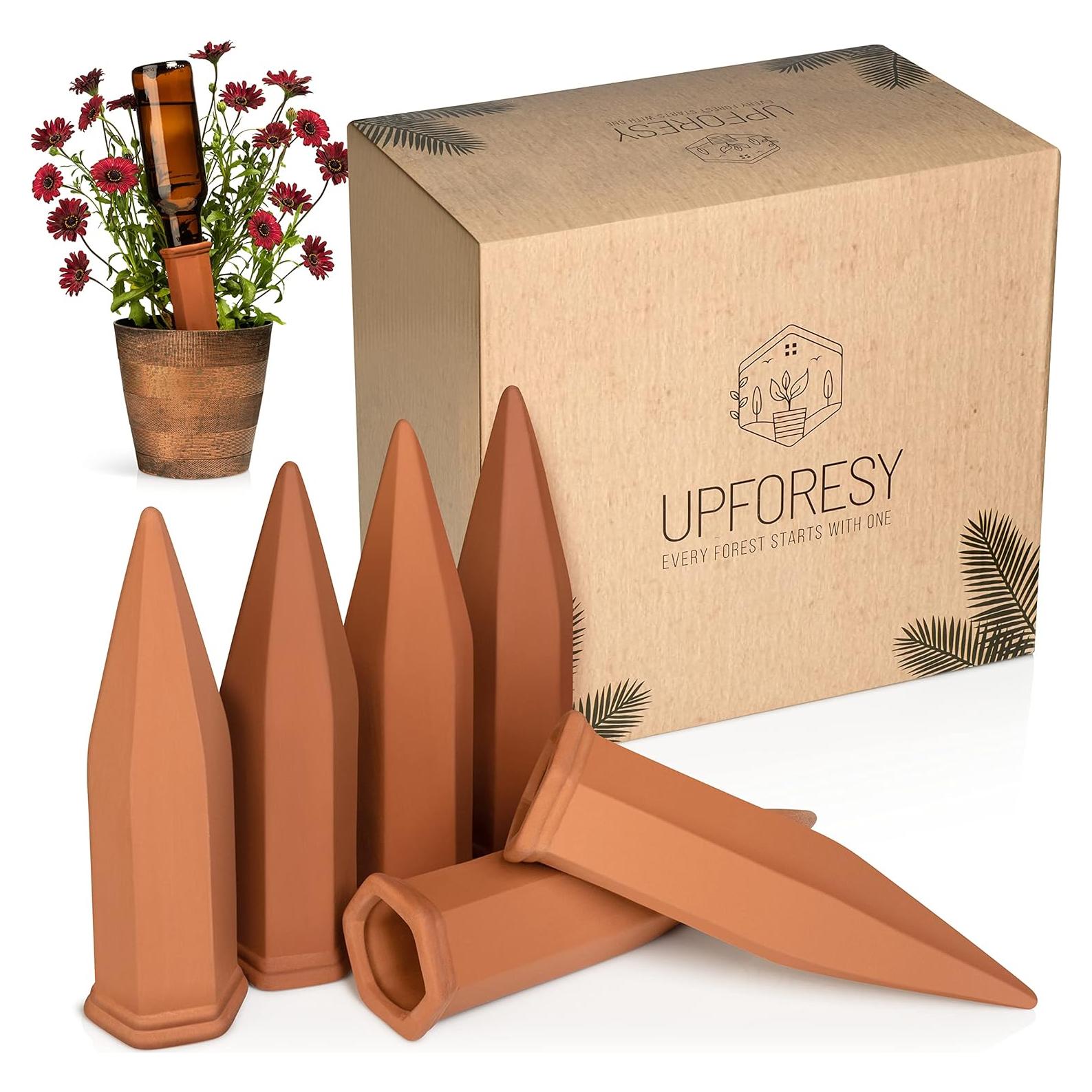 Paquete de 6 Picos de Riego Upforesy Terracota 20cm