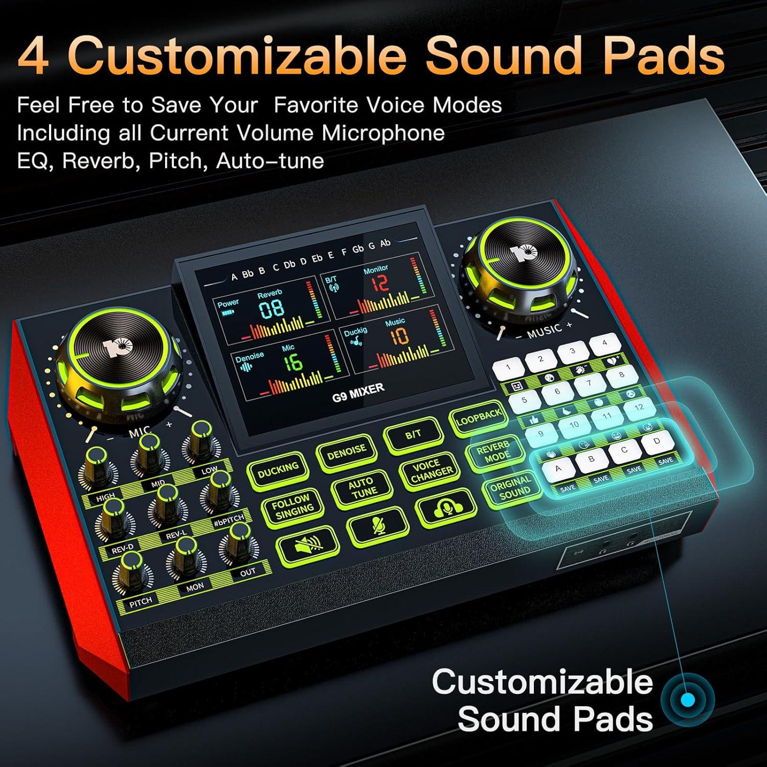 Mezclador de Audio G9 para Streaming y Podcasting