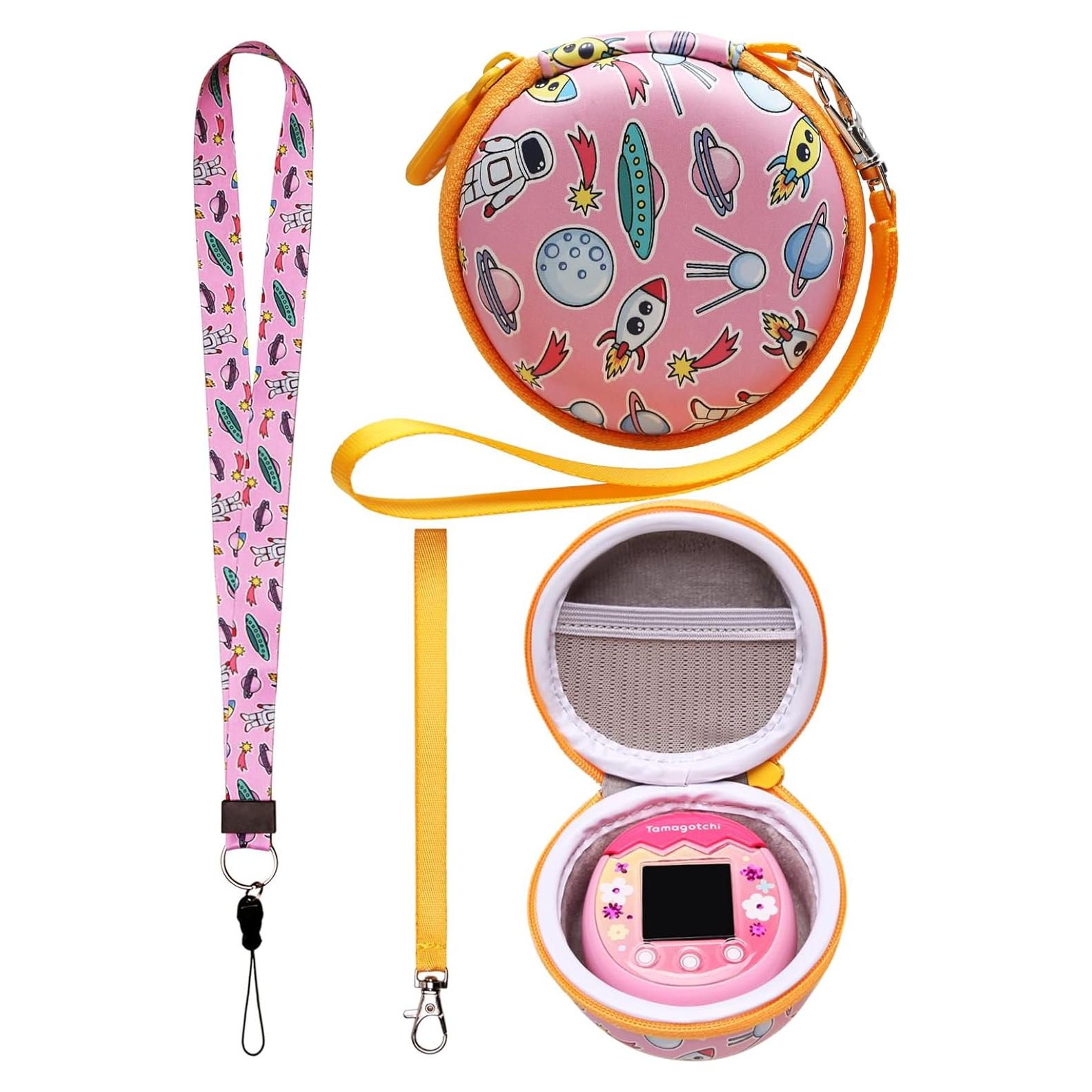 Funda LTGEM para Tamagotchi Pix Original Naranja con Correa