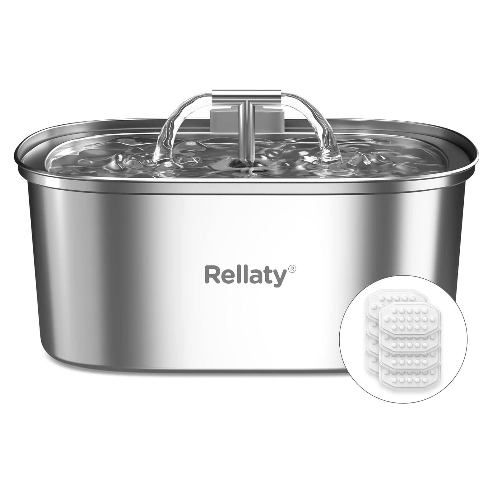 Fuente de Agua para Gatos Rellaty 3.2L Acero Inoxidable