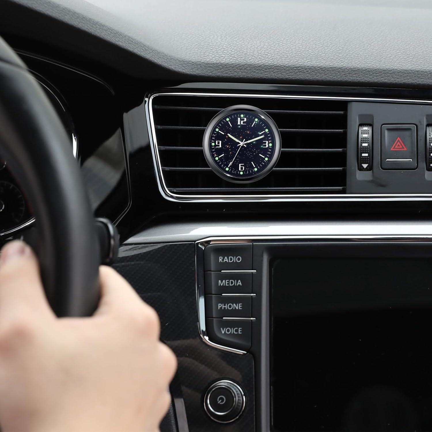 Reloj de Coche Dickno Mini Luminiscente 2 PCS Negro