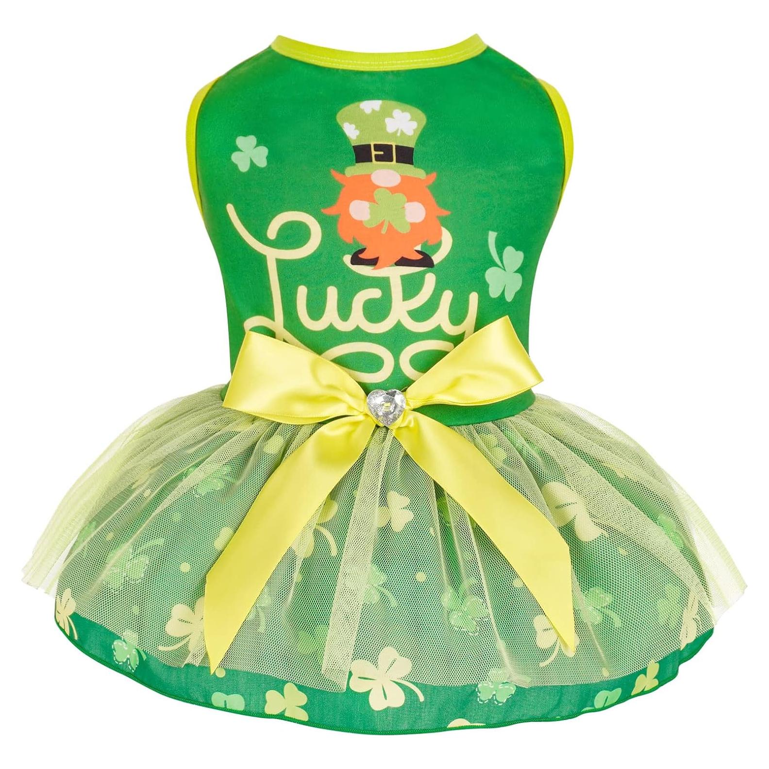 Vestido de Perro Cyeollo San Patricio Tul Verde M