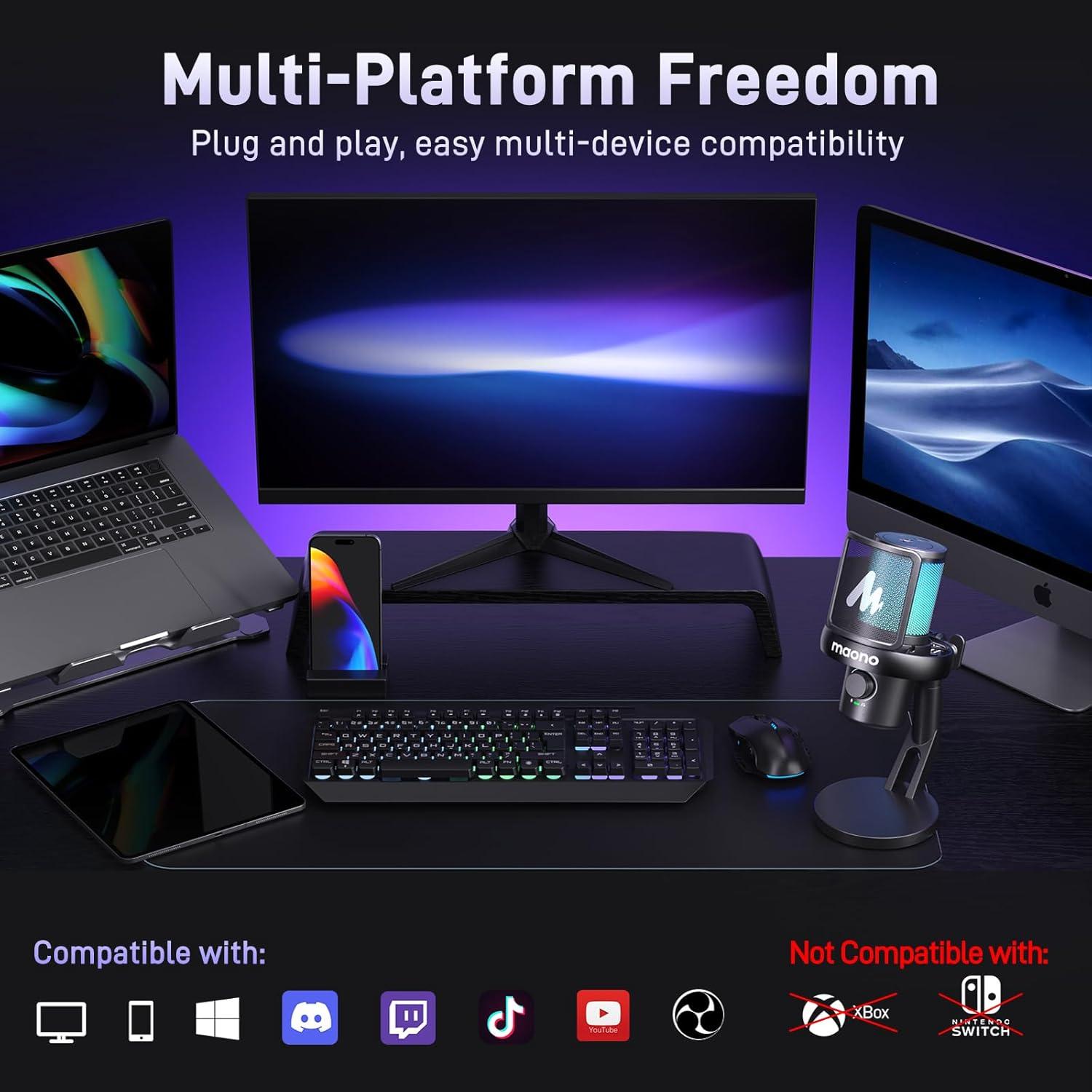 Micrófono Inalámbrico MAONO DM40 USB para PC y Juegos