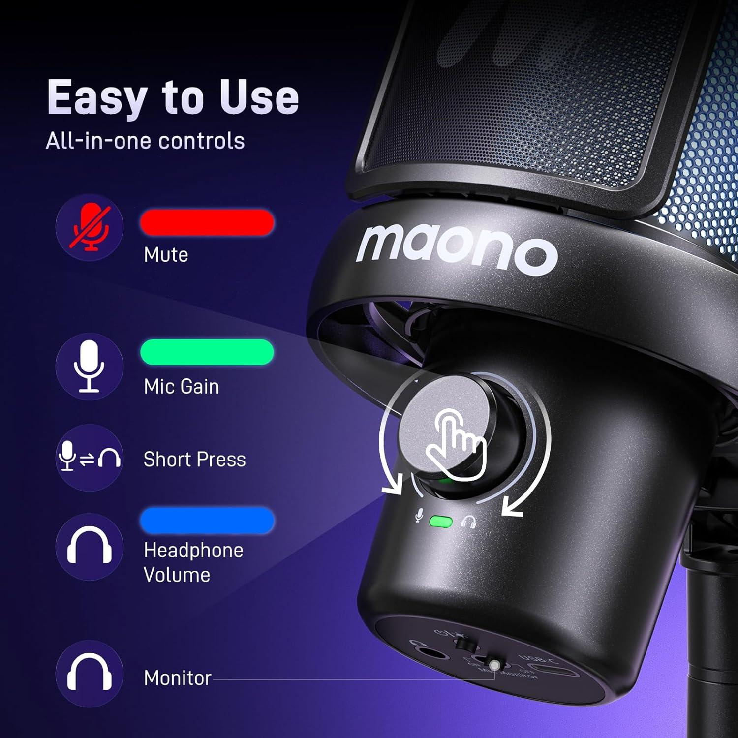 Micrófono Inalámbrico MAONO DM40 USB para PC y Juegos