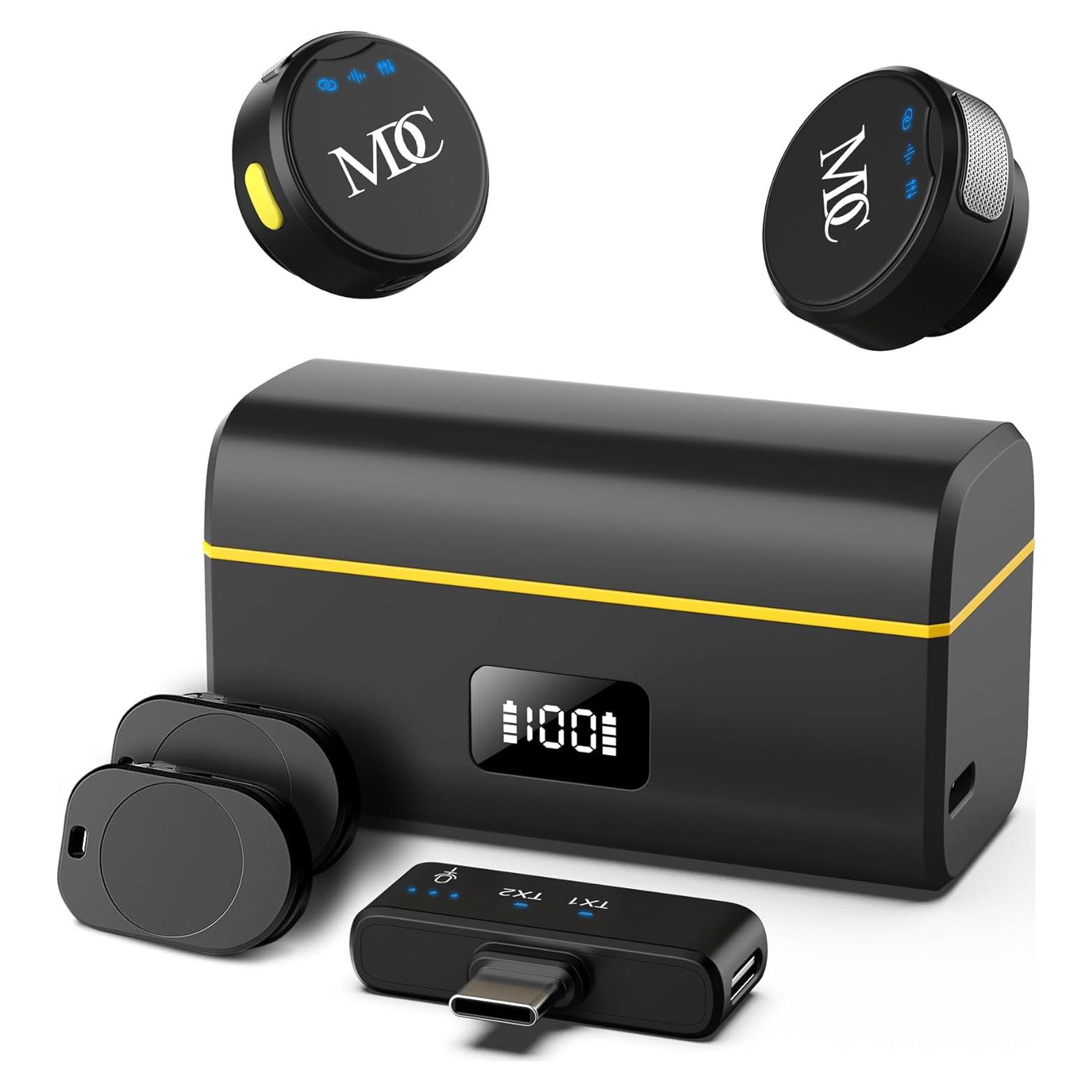 Micrófono Lavalier Inalámbrico MoFa USB-C 152 m 23h Batería