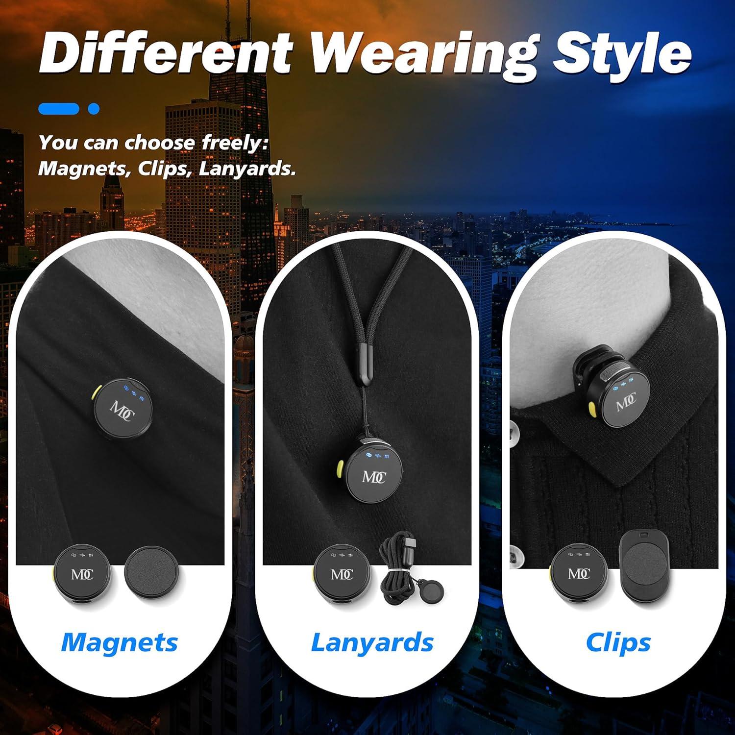 Micrófono Lavalier Inalámbrico MoFa USB-C 152 m 23h Batería