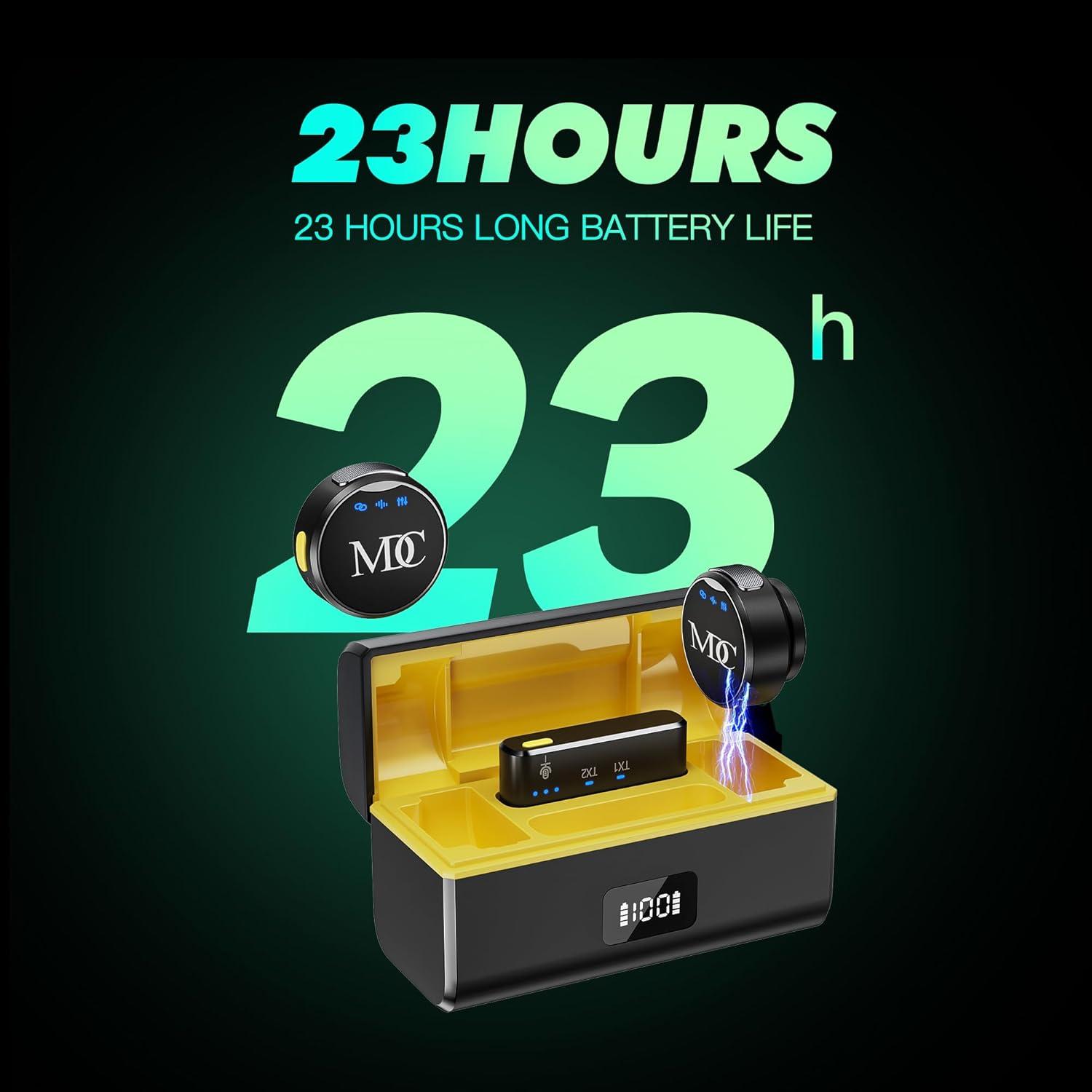 Micrófono Lavalier Inalámbrico MoFa USB-C 152 m 23h Batería