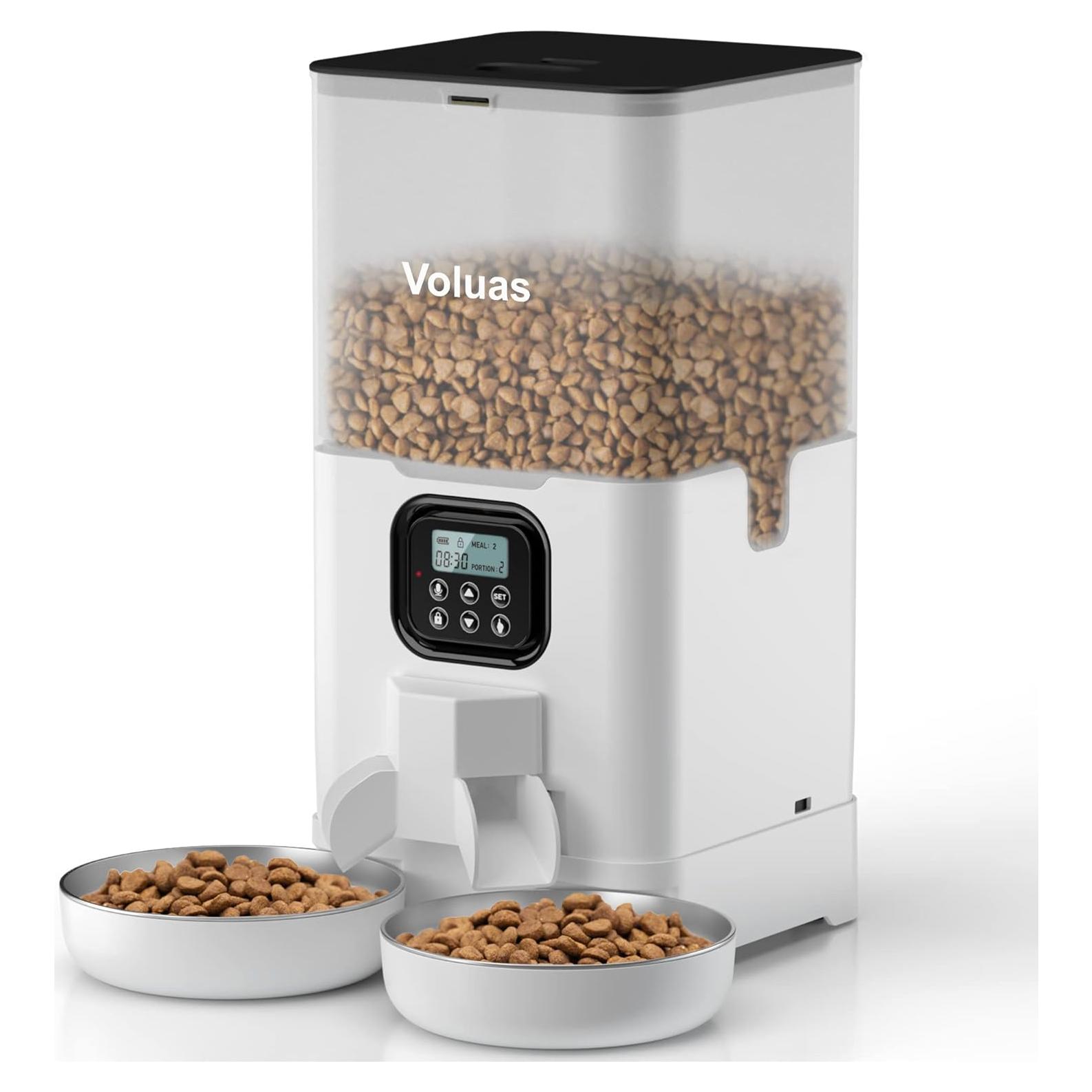 Dispensador Automático de Comida Voluas 6L para 2 Gatos