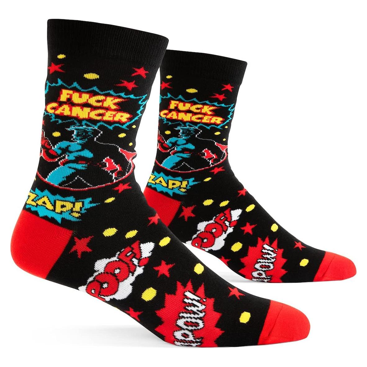 Calcetines Divertidos Lavley Unisex F*ck Cáncer - Talla Única