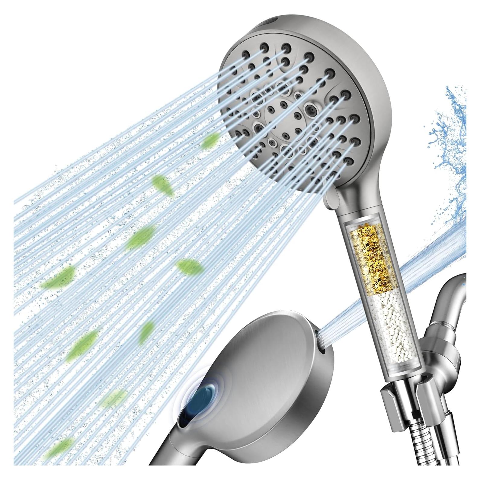 Cabezal de Ducha Filtrado DUCHAS BRILLANTES 9 Modos 175 cm