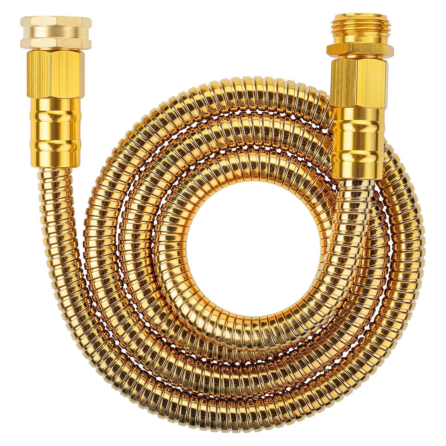 Manguera de Jardín UNCO 1.52m Acero Inoxidable Dorado