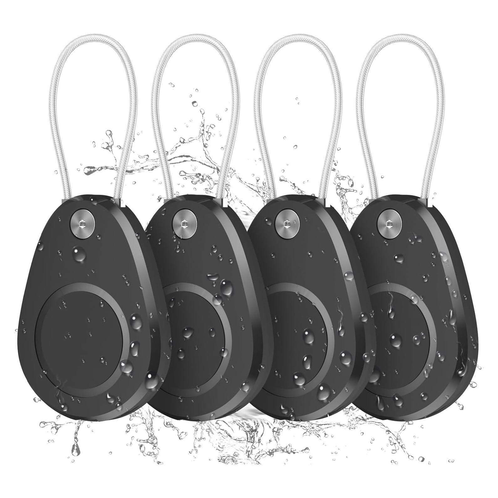 Soporte impermeable para AirTag Fiuned - 4 Paquete Negro