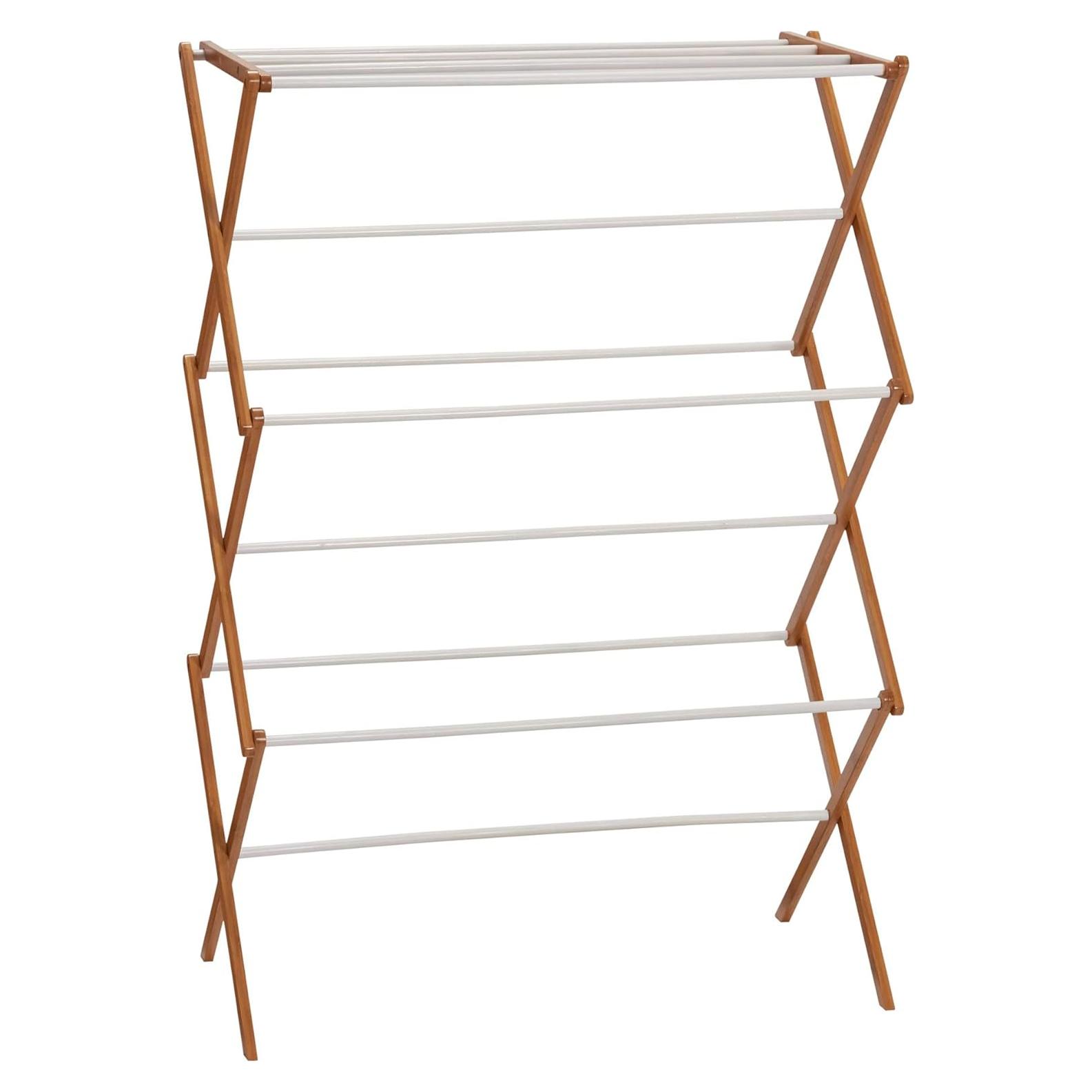 Estante de Secado de Ropa Plegable Bambú Household Essentials