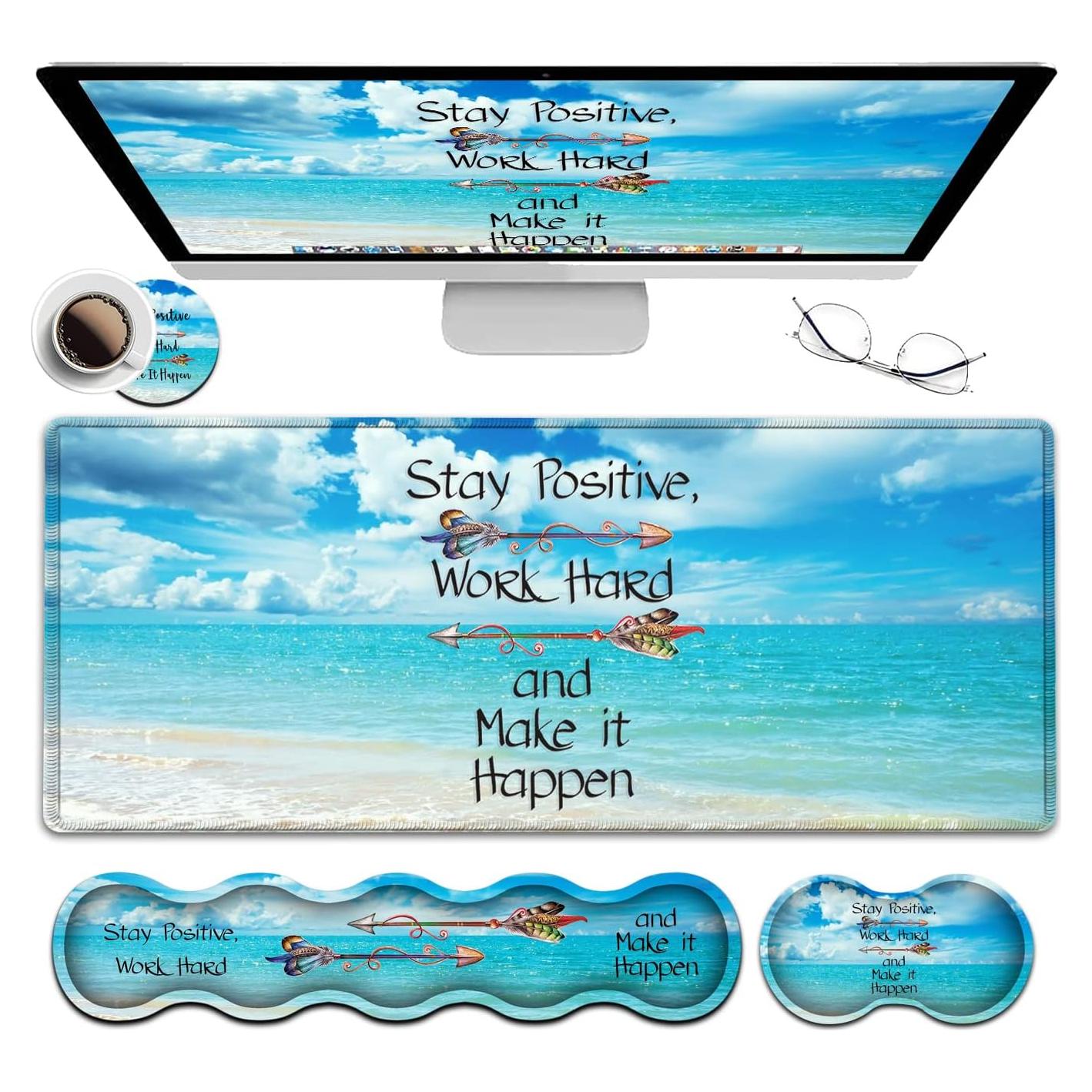 Set Reposamuñecas Ergonómico JVGFYNKL + Alfombrilla XXL 80x30cm