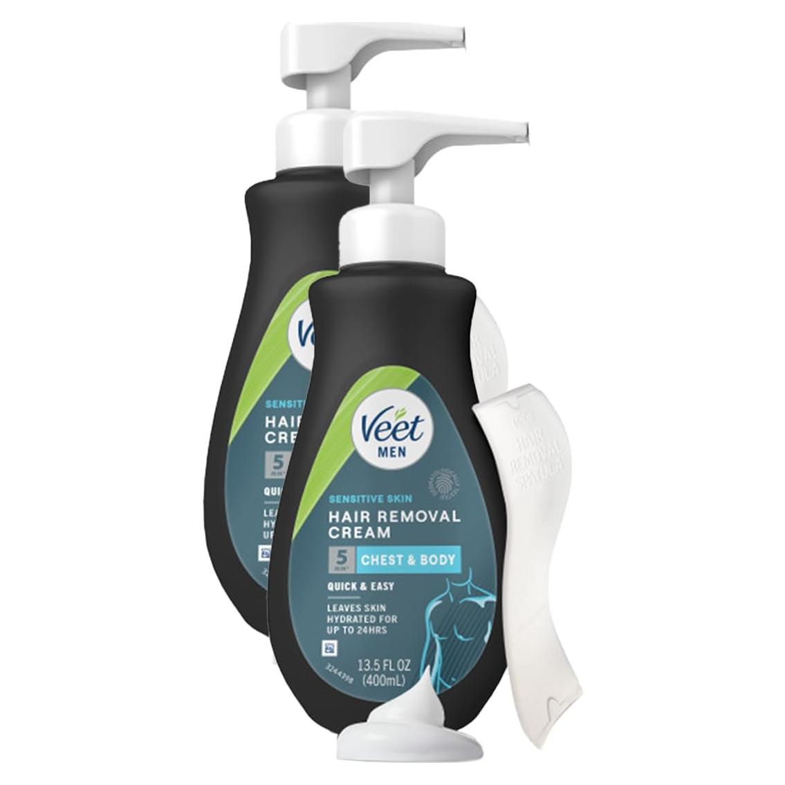 Gel Crema Depilatoria para Hombres Veet 400 ml Piel Sensible 2 Paquete