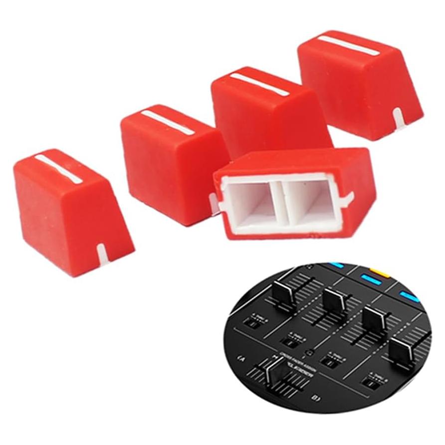 5 Piezas Perillas de Fader Universales Rojas para DJ