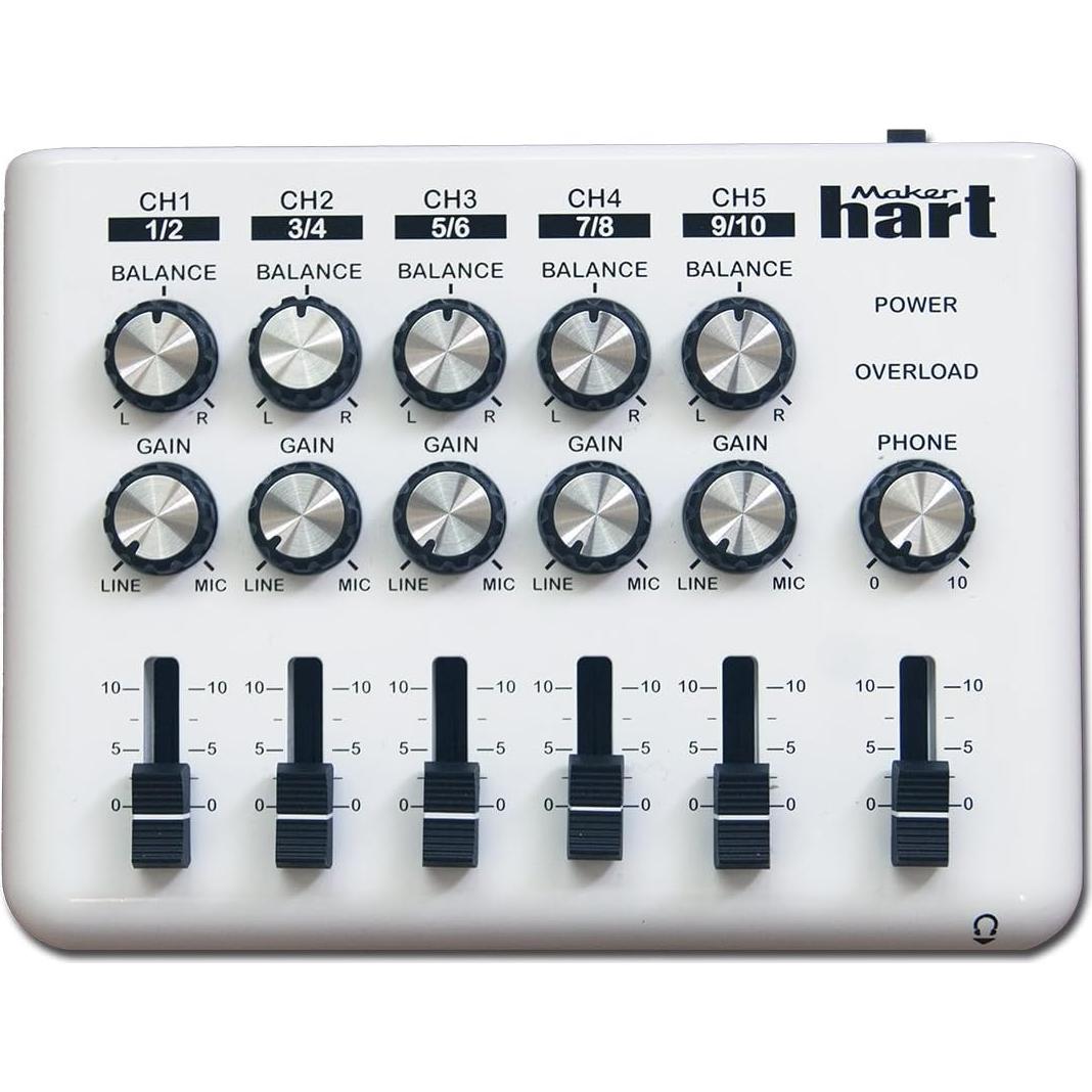 Mezclador de Audio Maker Hart LOOP 5 Canales 9V
