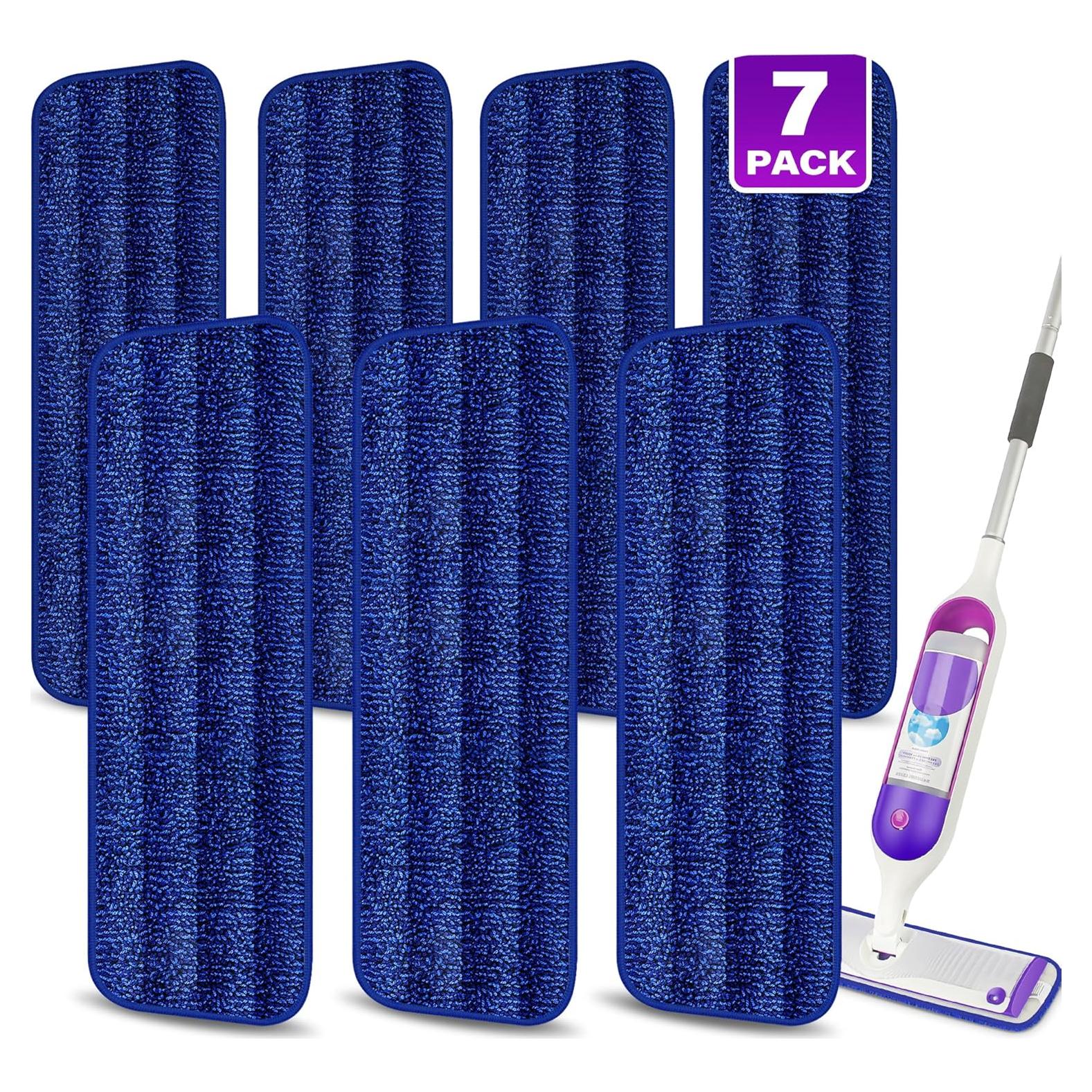 7 Almohadillas de Microfibra Reutilizables MEXERRIS para Mopas 33-38 cm