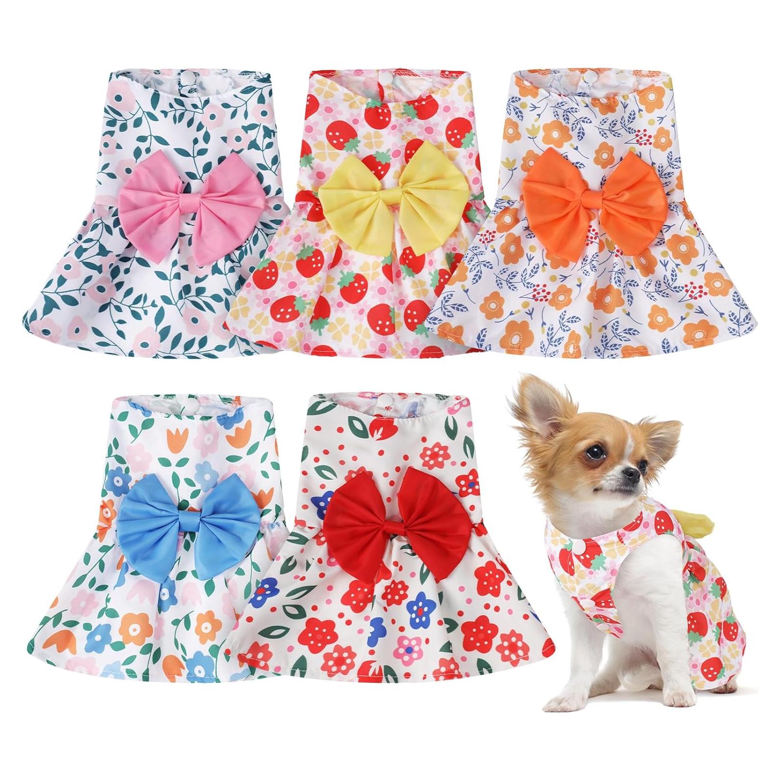 Vestidos para Perros Saintrygo 5 Piezas Estilo Verano