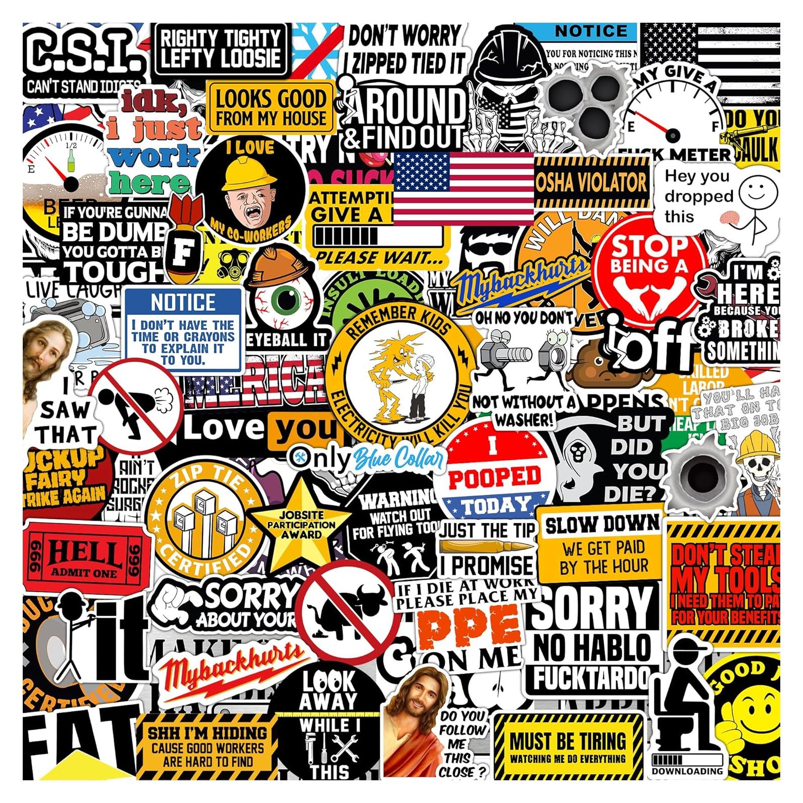 200 Pegatinas Divertidas Puraesla para Casco y Herramientas