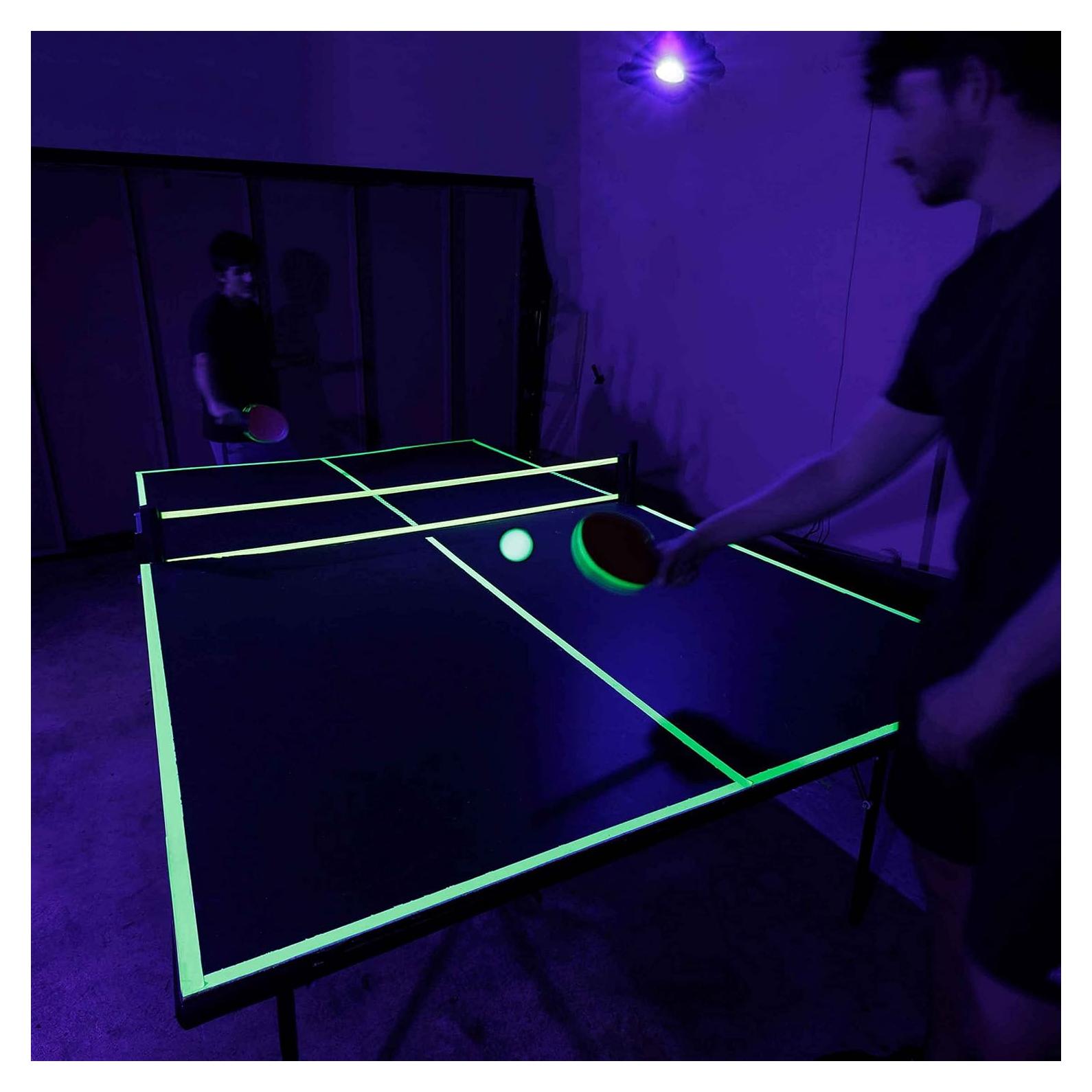 Juego de Ping Pong Neón Neonic con Luz UV y Red Universal