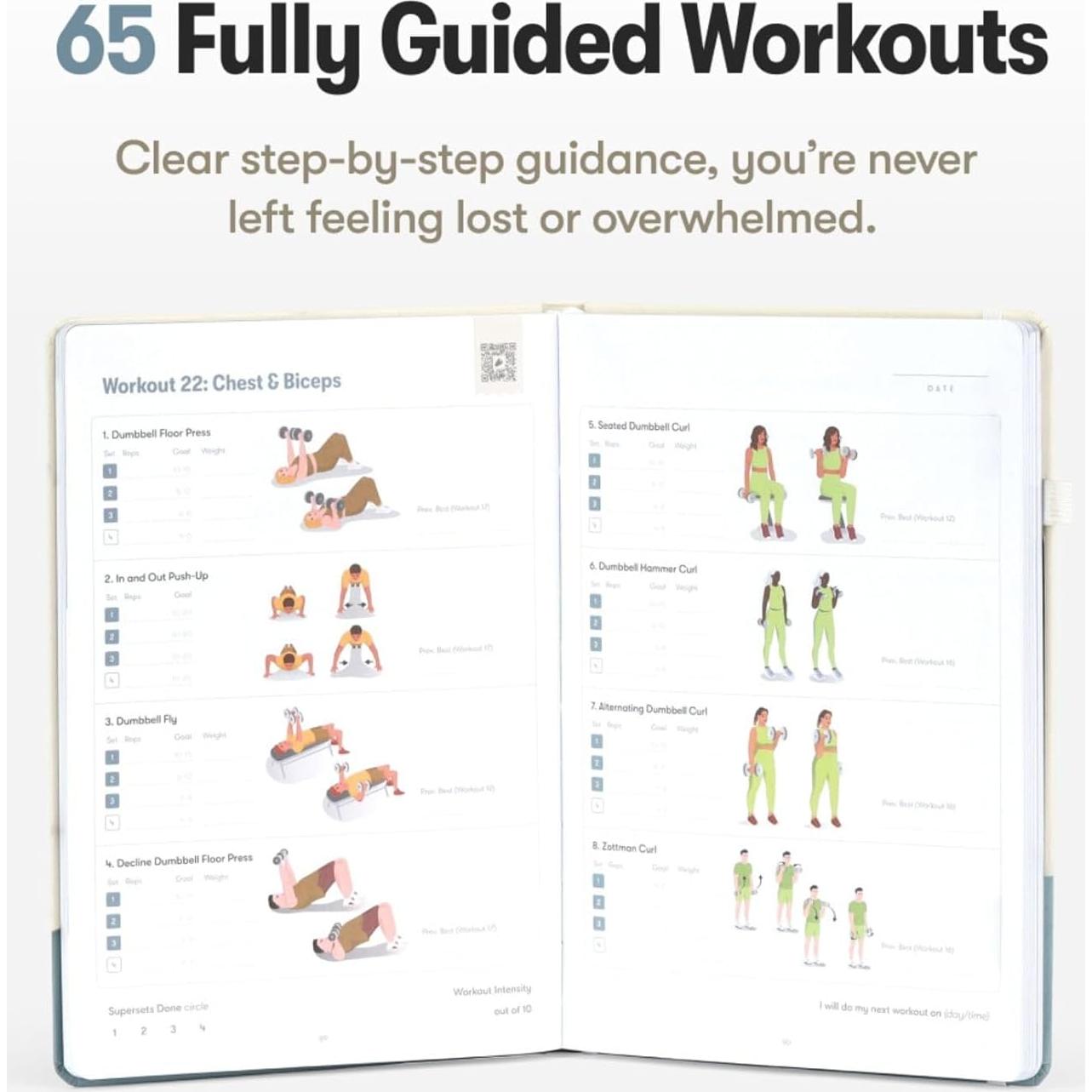 Diario de Entrenamiento Habit Nest con Tarjetas de Ejercicio