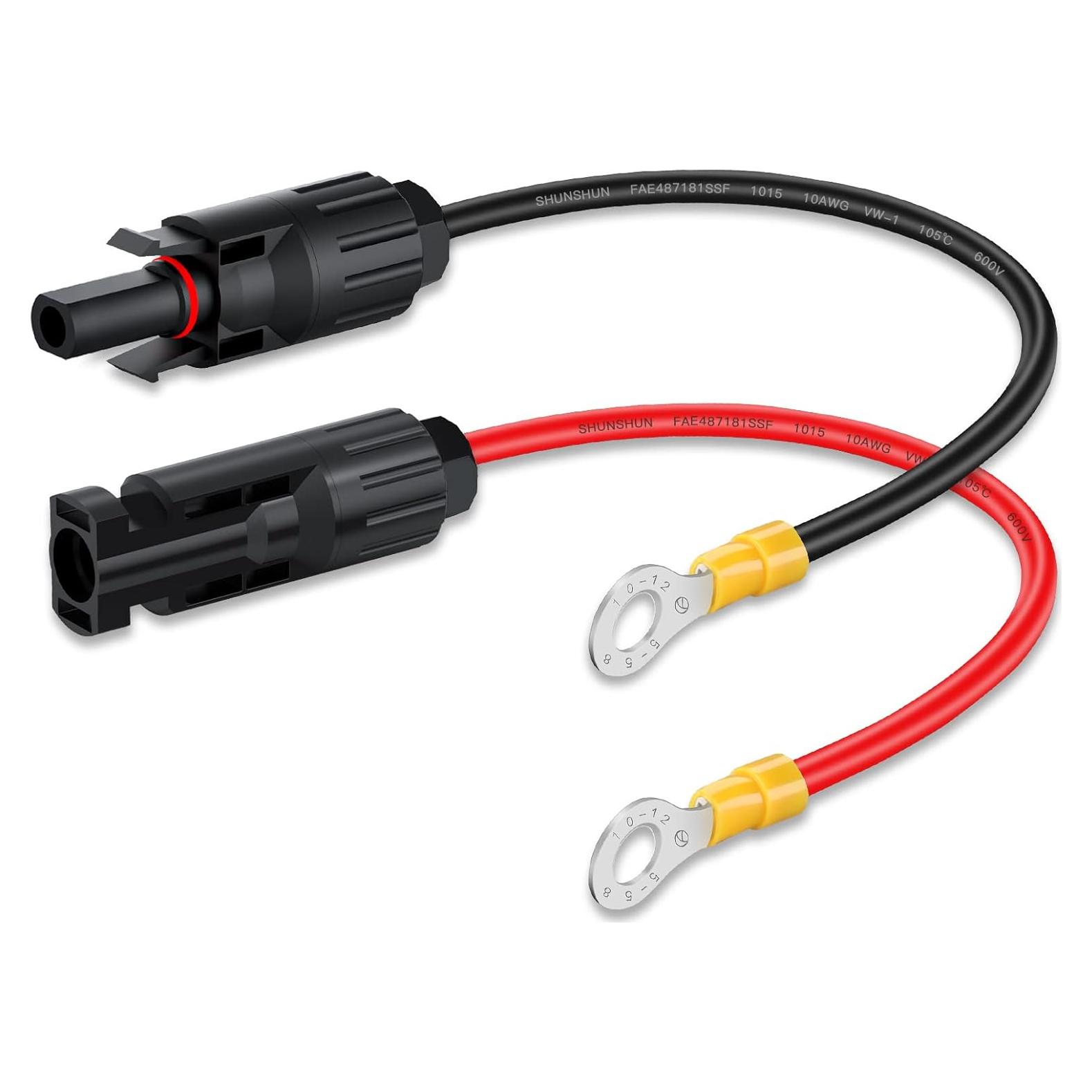 Cable Conector Solar Electop 10AWG 0.25m Macho y Hembra