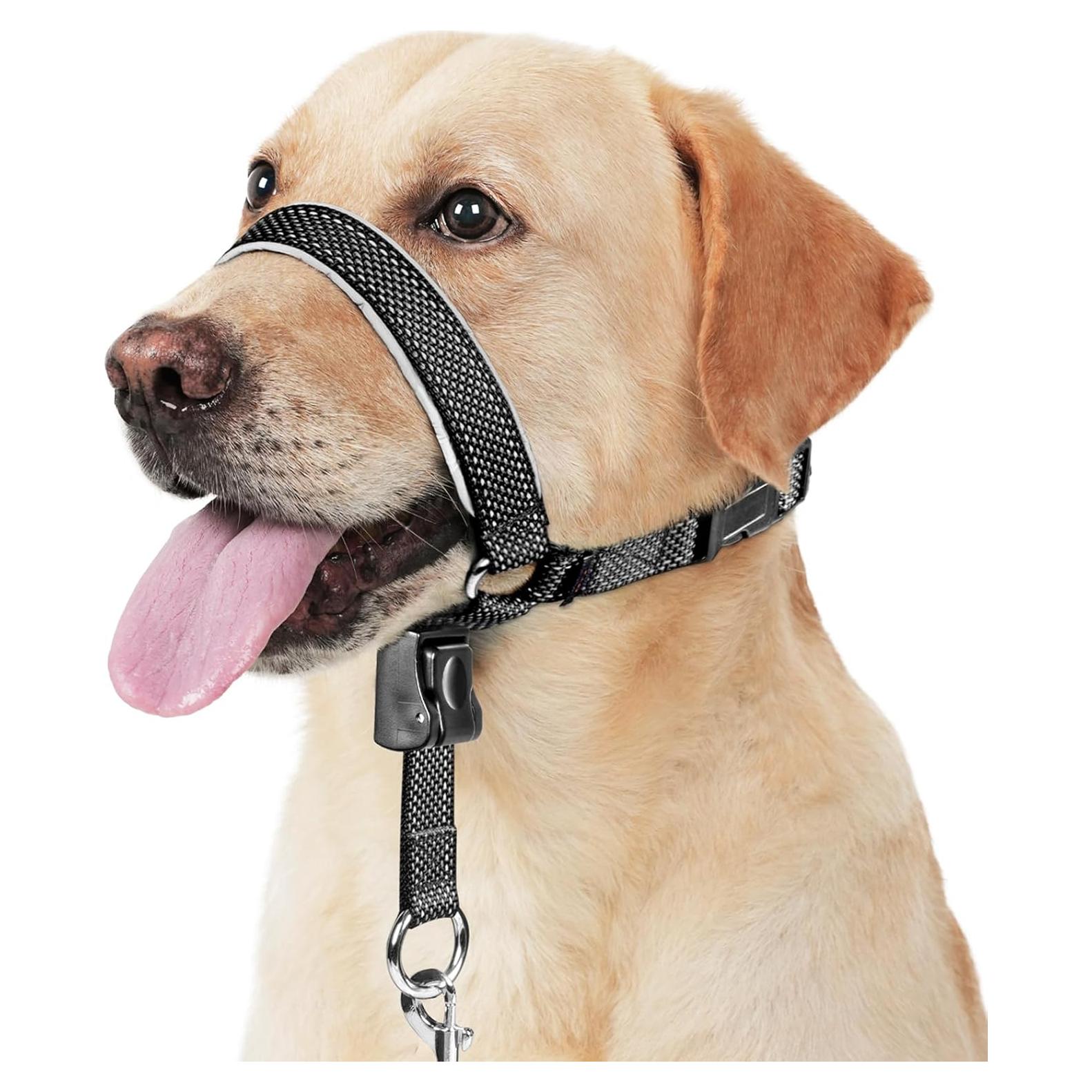 Collar de Cabeza Barkless M Negro para Perros Grandes y Medianos