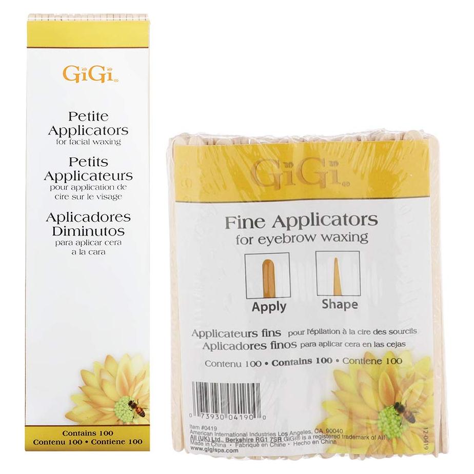 GiGi Palitos de Cera de Madera - Aplicadores Finos 100 Unidades
