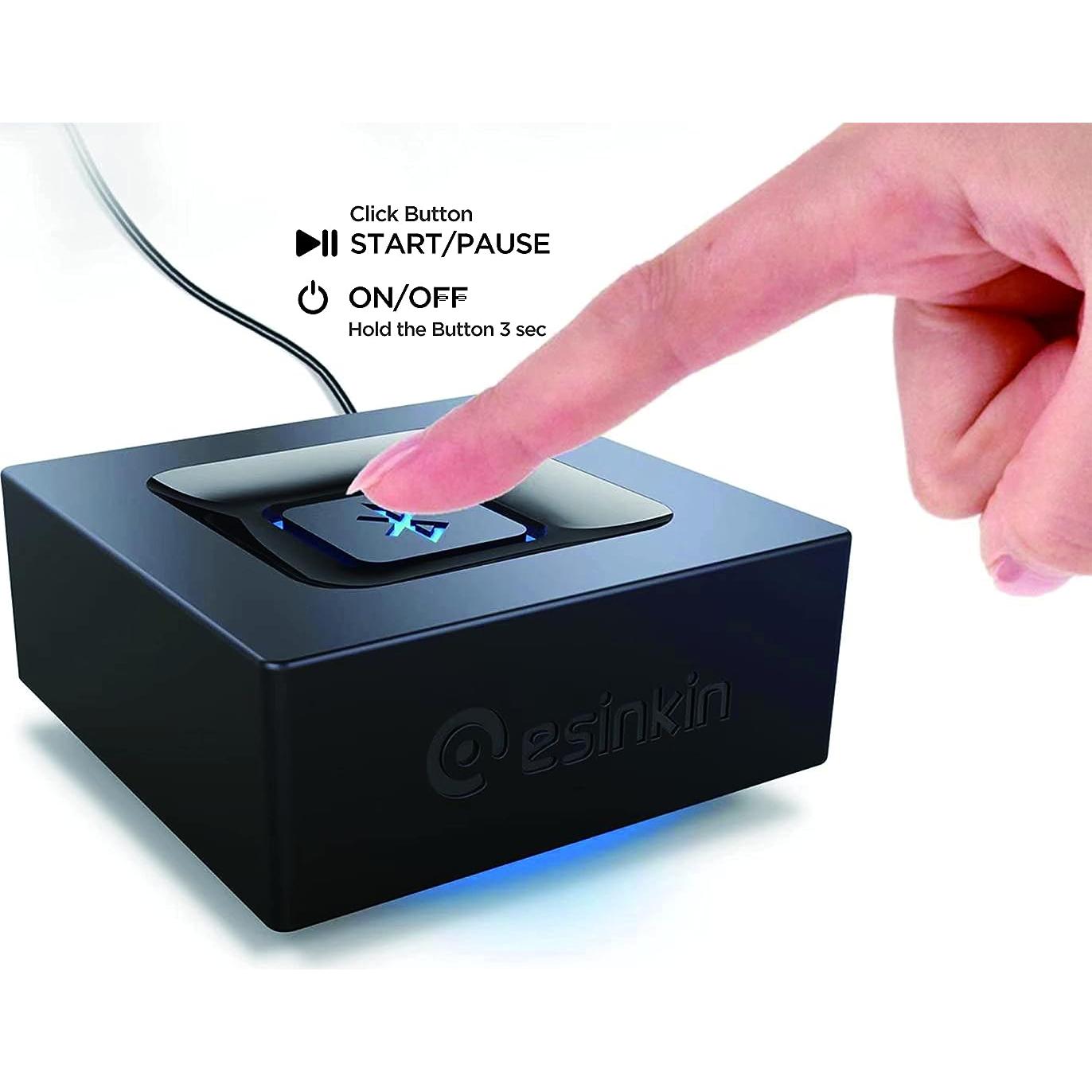 Bluetooth Audio Adapter for Music Streaming Sound System, Esinkin Wireless Audio Adapter Works with Smartphones and Tablets, Bluetooth Receiver for Home Stereo