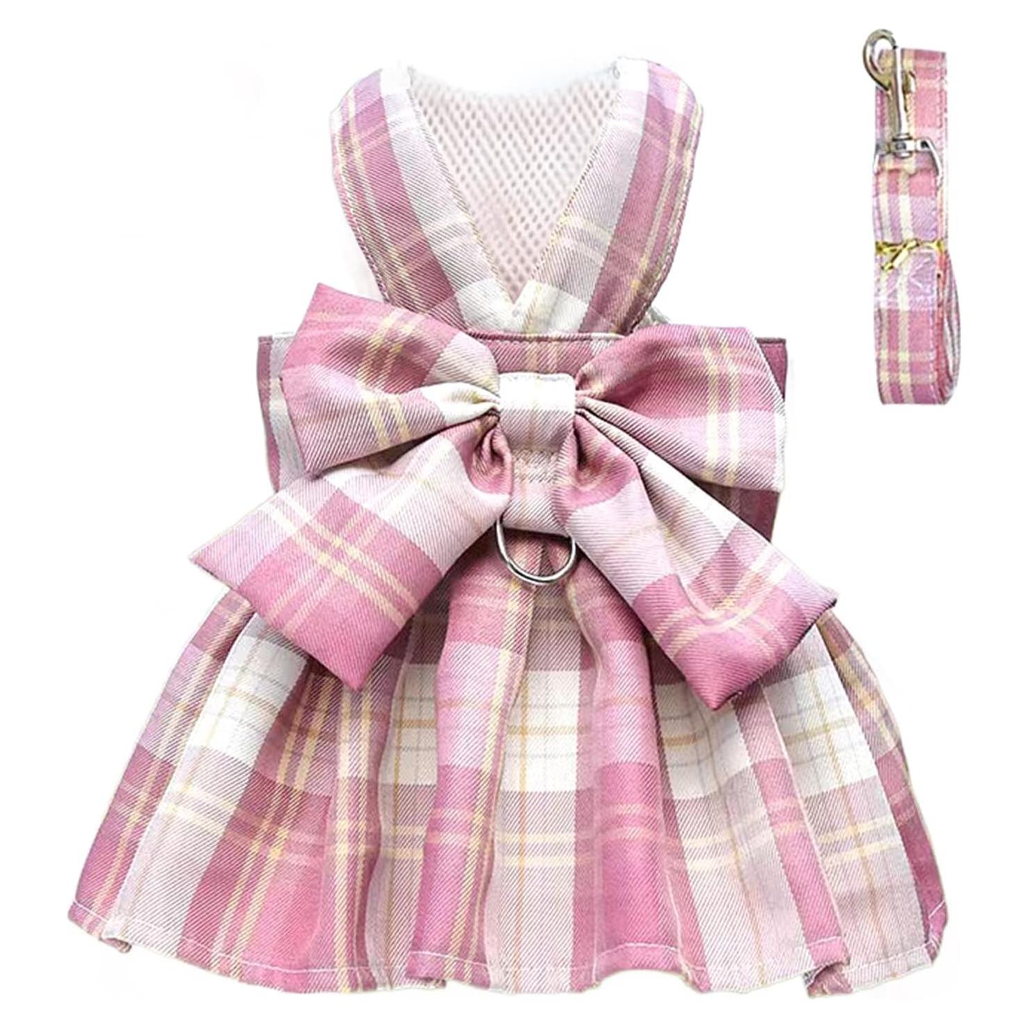 Conjunto Arnés y Vestido para Perro PETCARE Rosa S