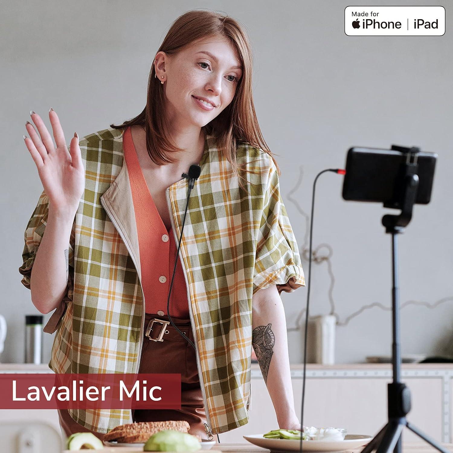 Micrófono Lavalier Pixel Finch para iPhone y iPad MFi 1.52m