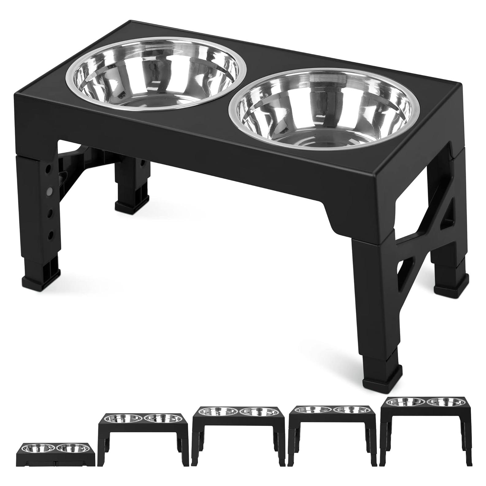 Cuencos Elevados Niubya para Perros Ajustables 5 Alturas