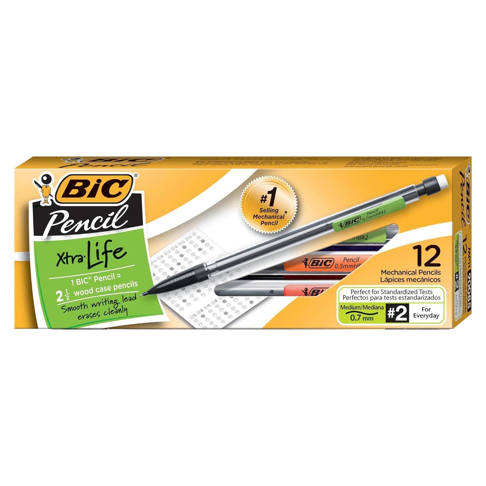 Lápiz Mecánico BIC Xtra-Life 0.7mm Negro, Paquete de 12