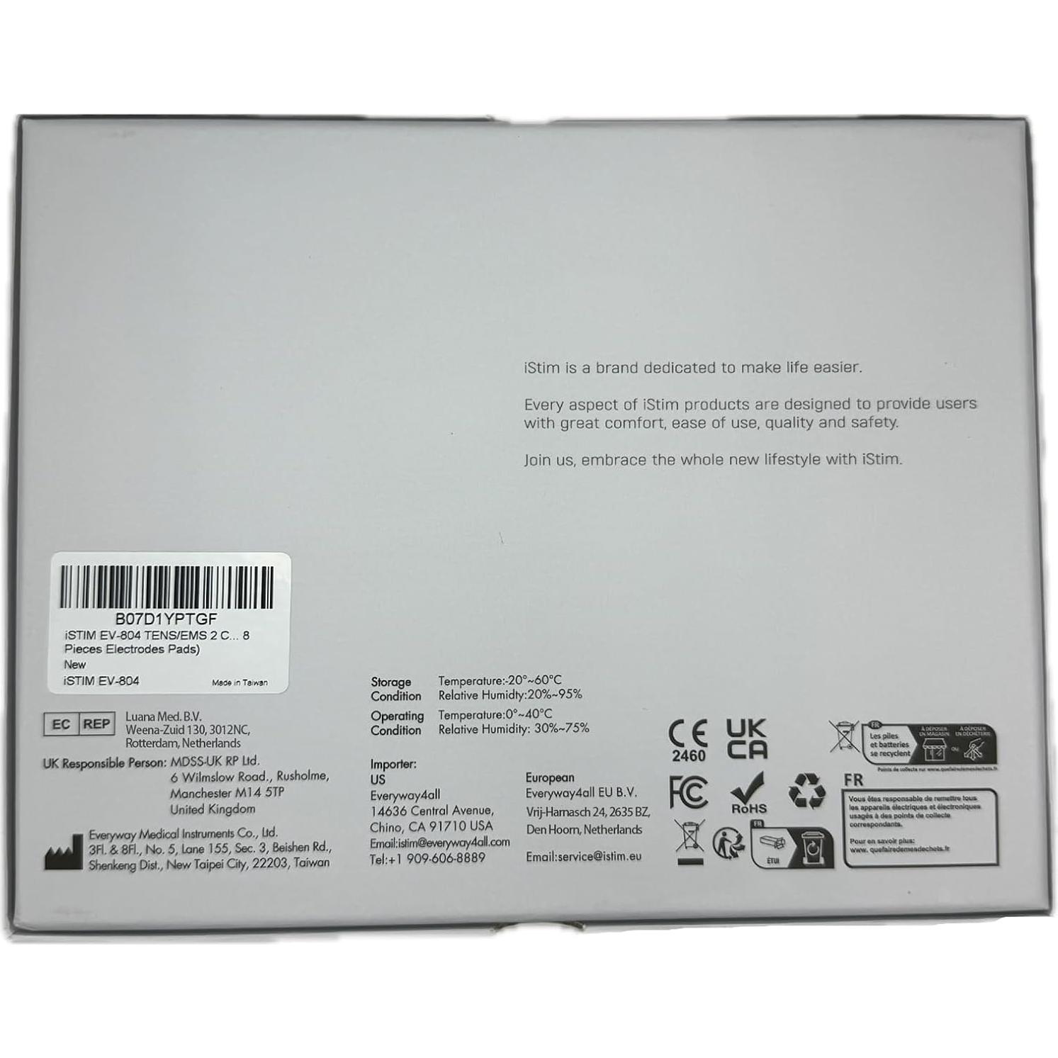 iSTIM EV-804 Estimulador TENS/EMS 2 Canales Alivio Dolor