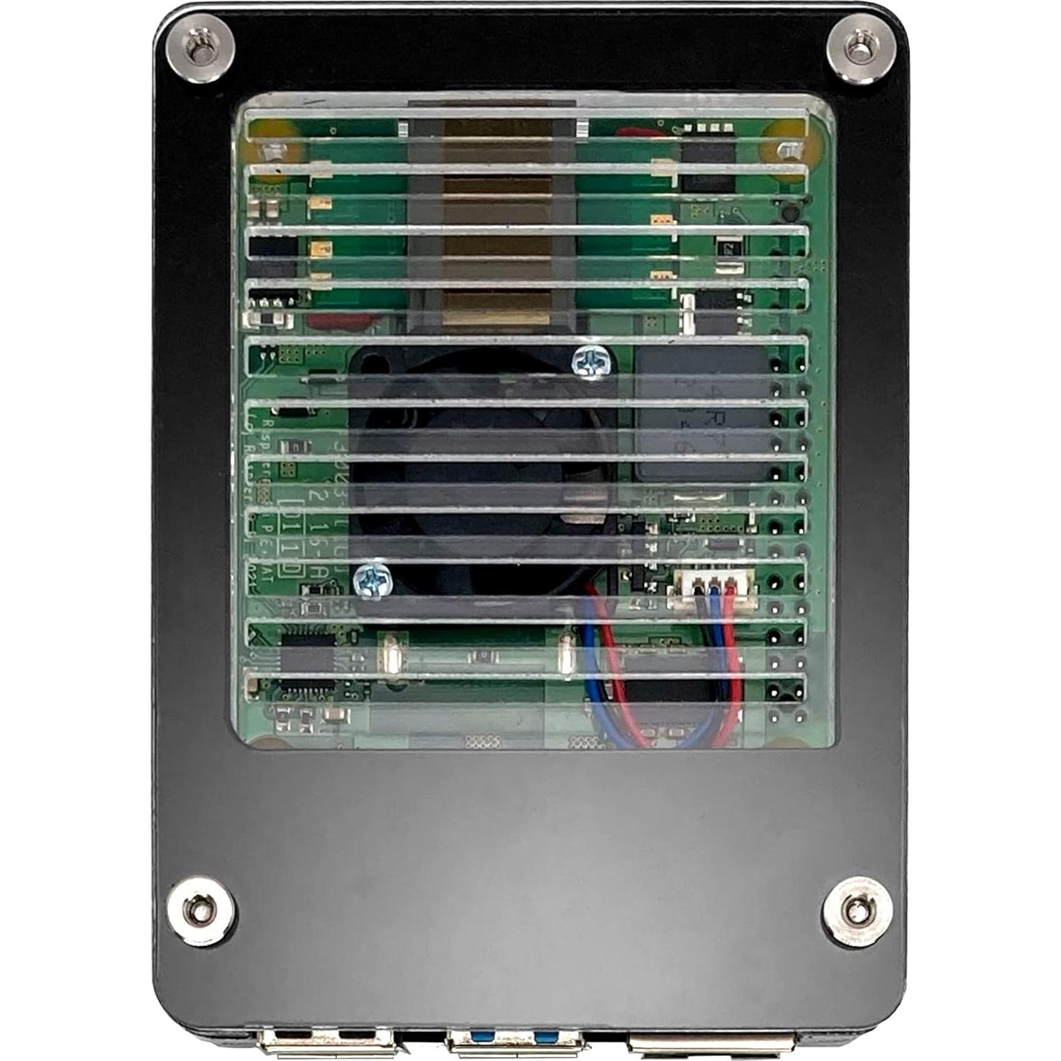 Estuche C4Labs Zebra PoE para Raspberry Pi 4B/3B+ - Hielo Negro