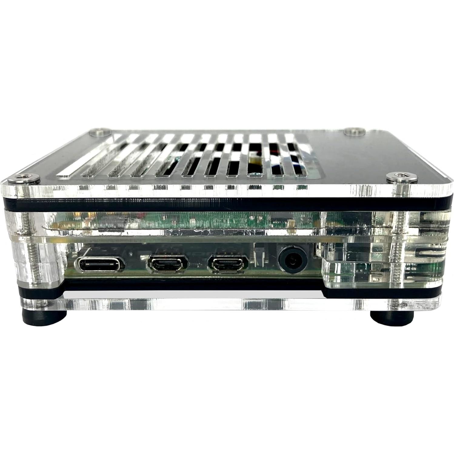 Estuche C4Labs Zebra PoE para Raspberry Pi 4B/3B+ - Hielo Negro