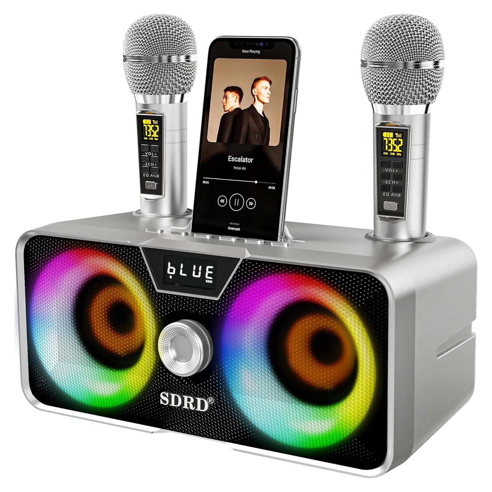 Máquina de Karaoke LSMOEO SD-317 con 2 Micrófonos UHF