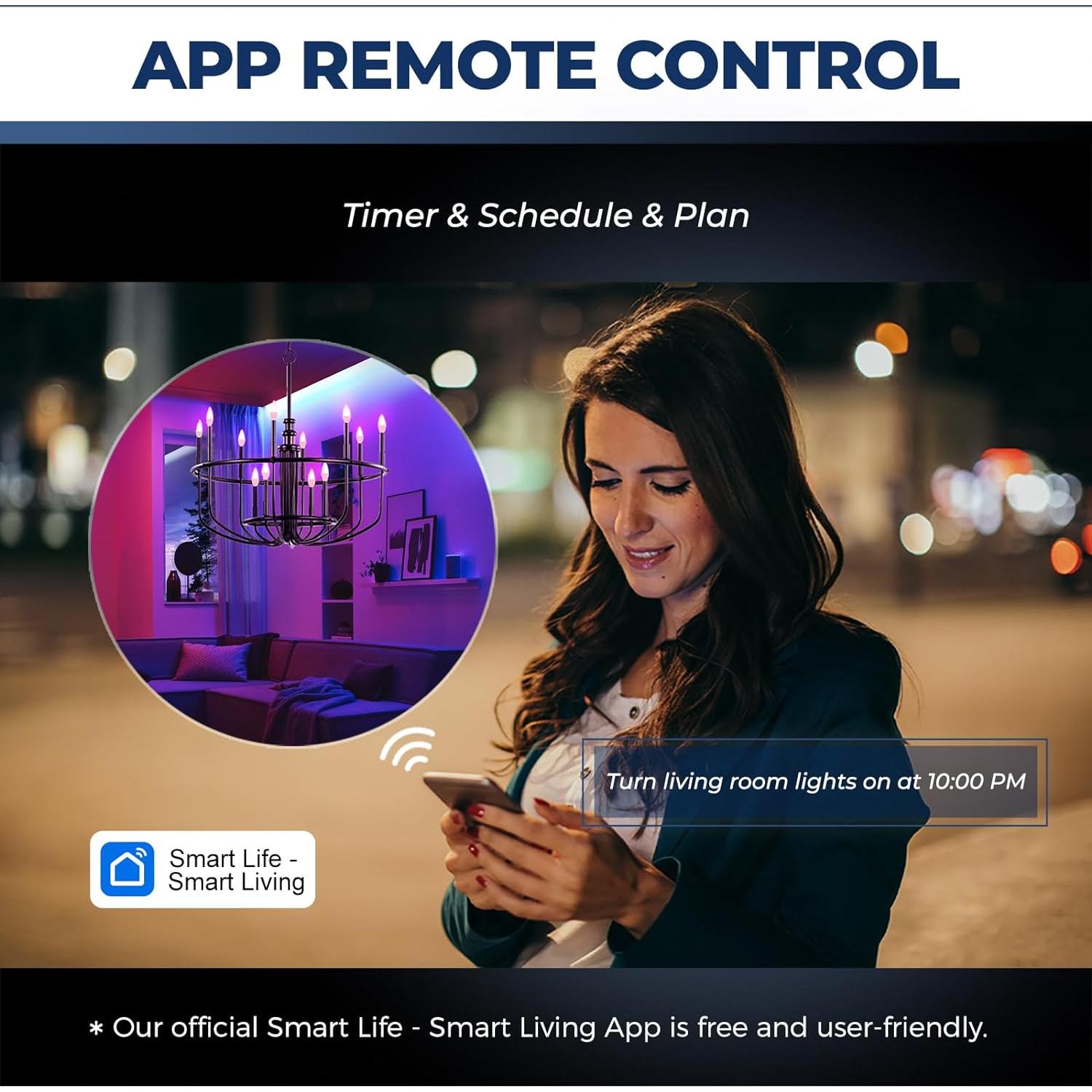 Bombillas LED E12 Smart Lightinginside 6W 500LM 16 Colores