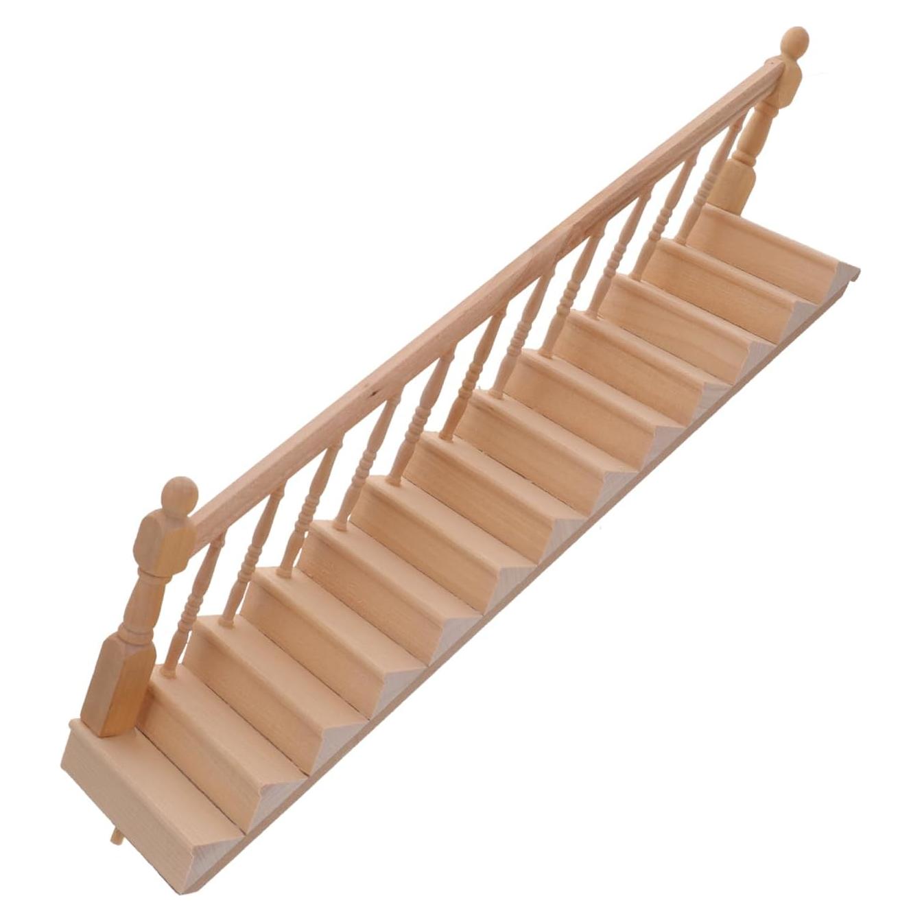 Escalera Miniatura 1:12 DOITOOL de Madera para Casa de Muñecas
