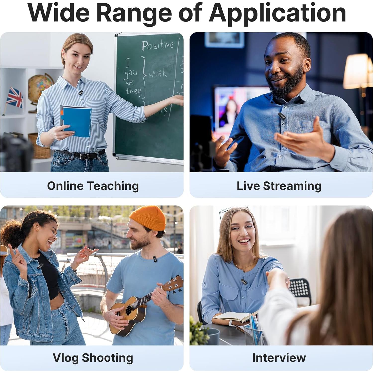 Micrófono Lavalier Inalámbrico BOYA Mini 30H Batería USB-C