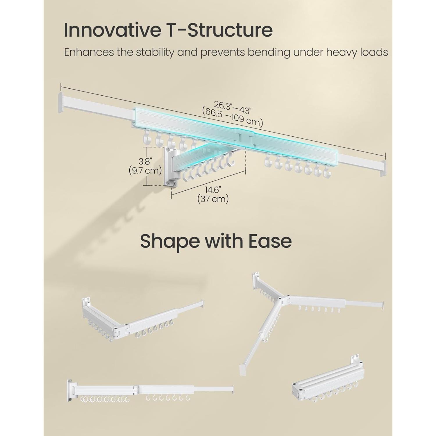 Estante para Secar Ropa SONGMICS Plegable Blanco Nube 20 kg